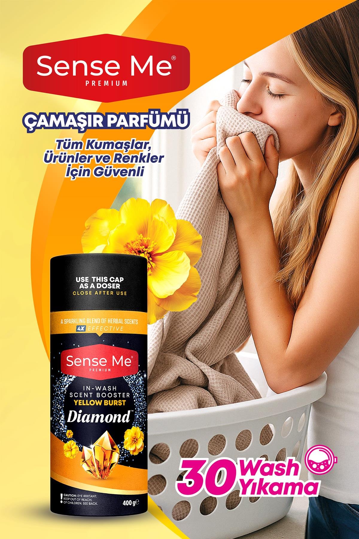 Sense Me Diamond Yellow Burst – In-Wash Scent Booster Çamaşır Parfümü