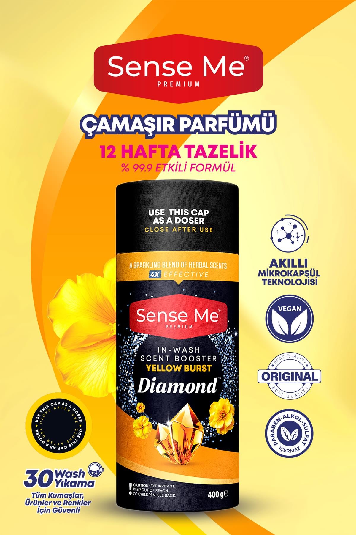 Sense Me Diamond Yellow Burst – In-Wash Scent Booster Çamaşır Parfümü