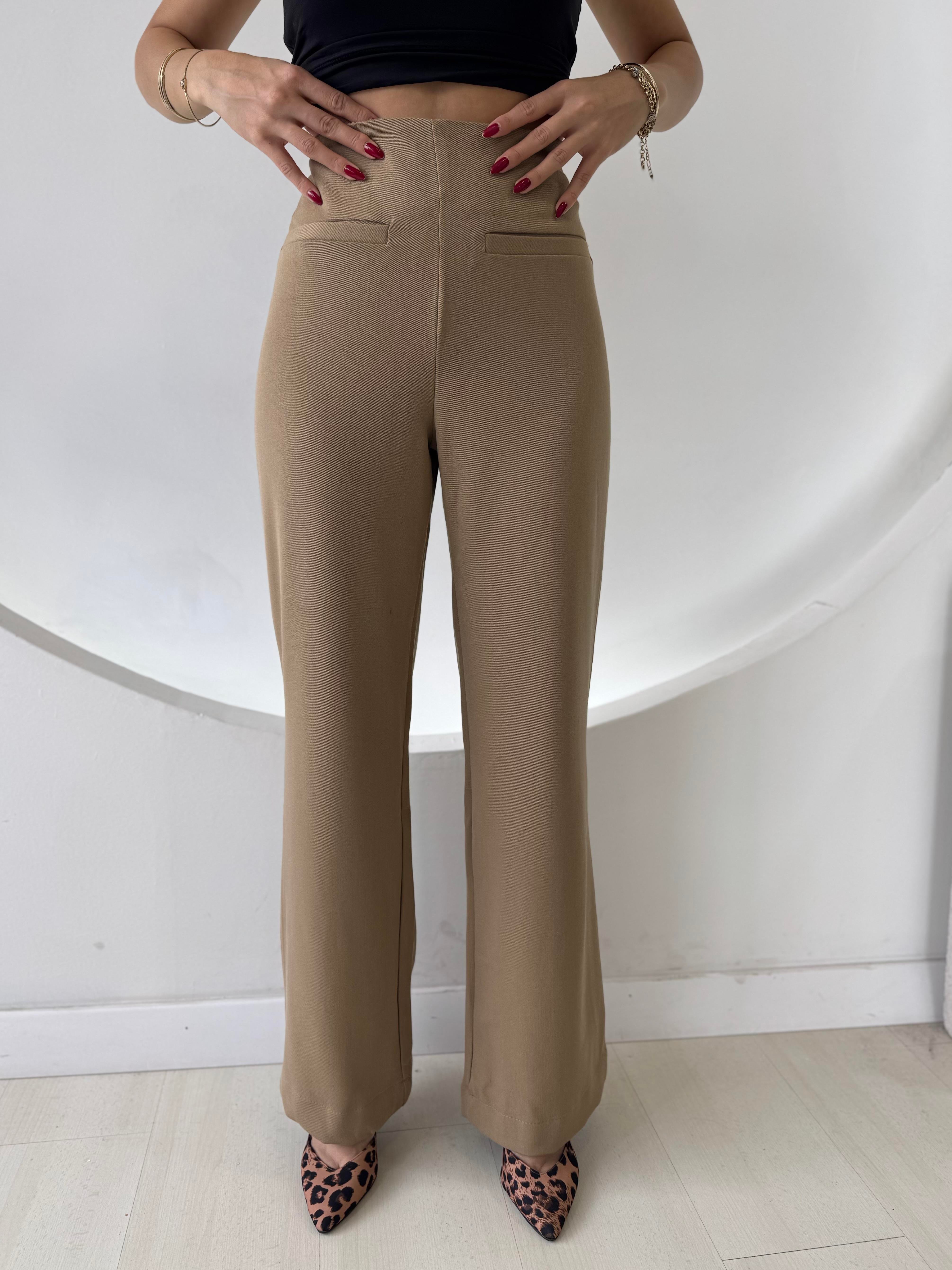 Camel Gizli Fermuarlı Yelek Pantolon Takım