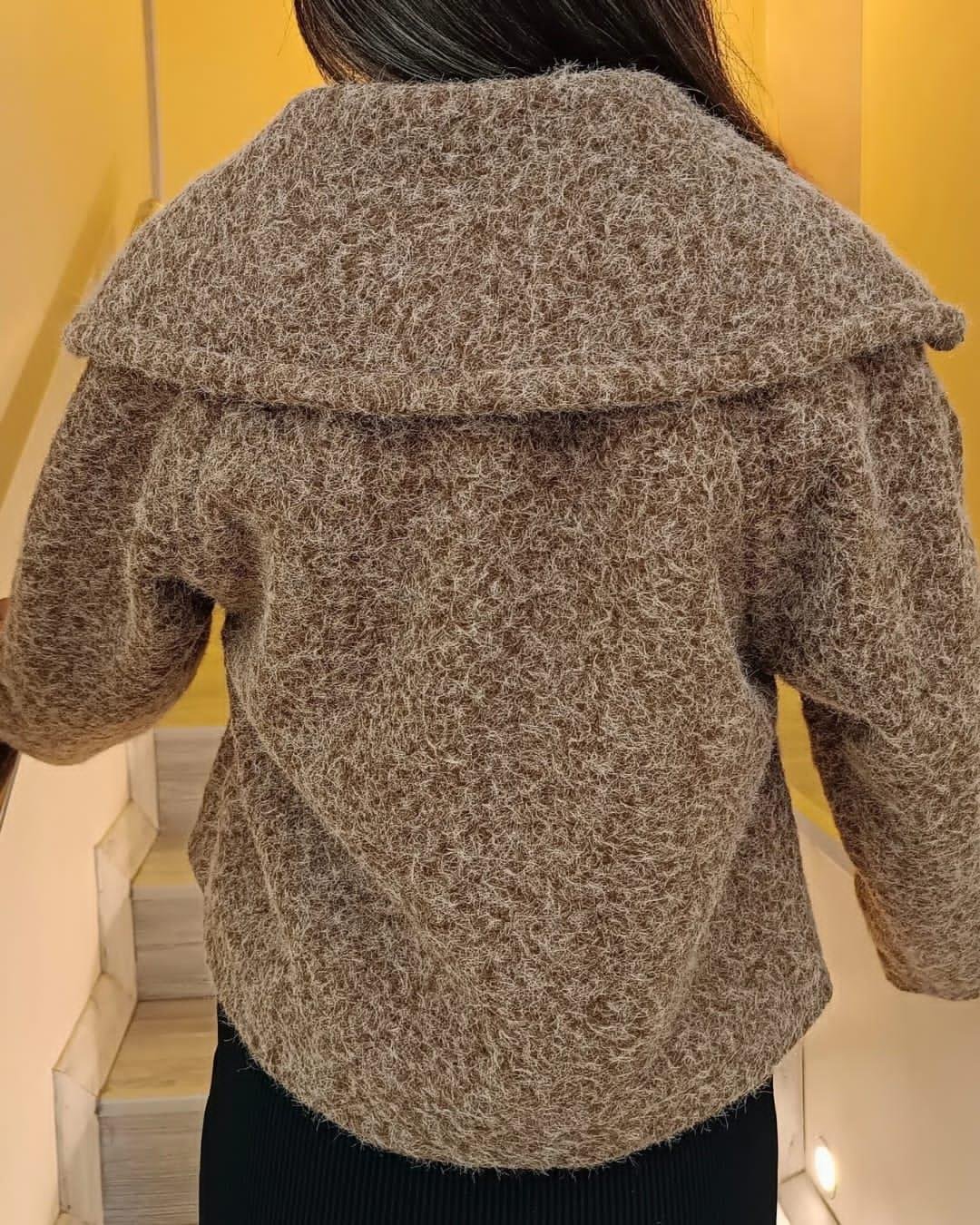 Kahve Kaşe Kırçıllı Mont