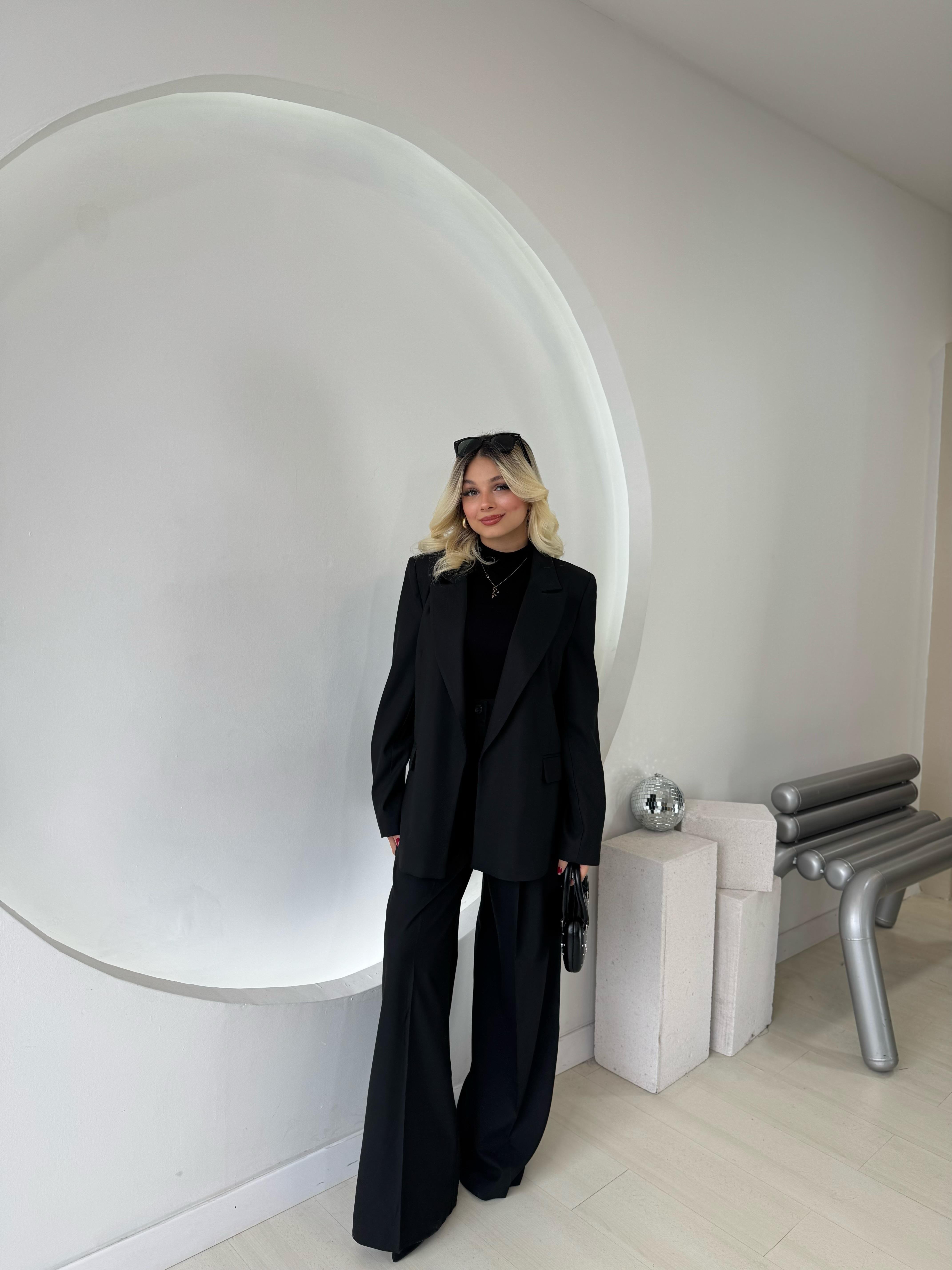Siyah Palazzo Pantolon