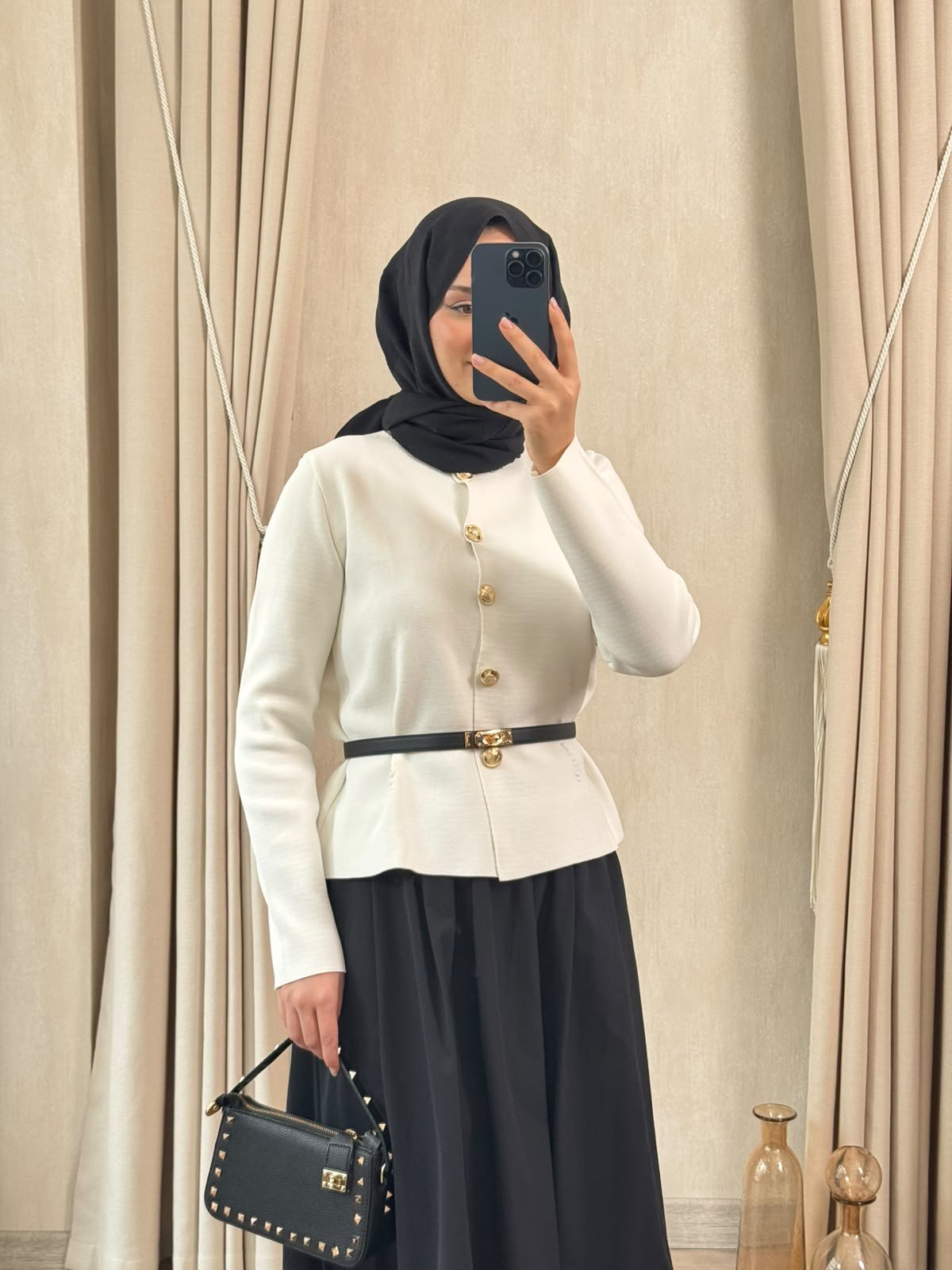 NUSS 603 Triko Ceket Ekru