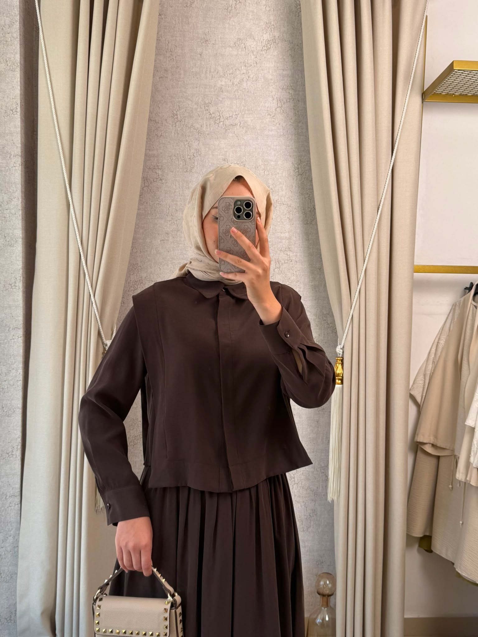 Miori Enna Etekli Taşlanmış Modal Takım Kahverengi