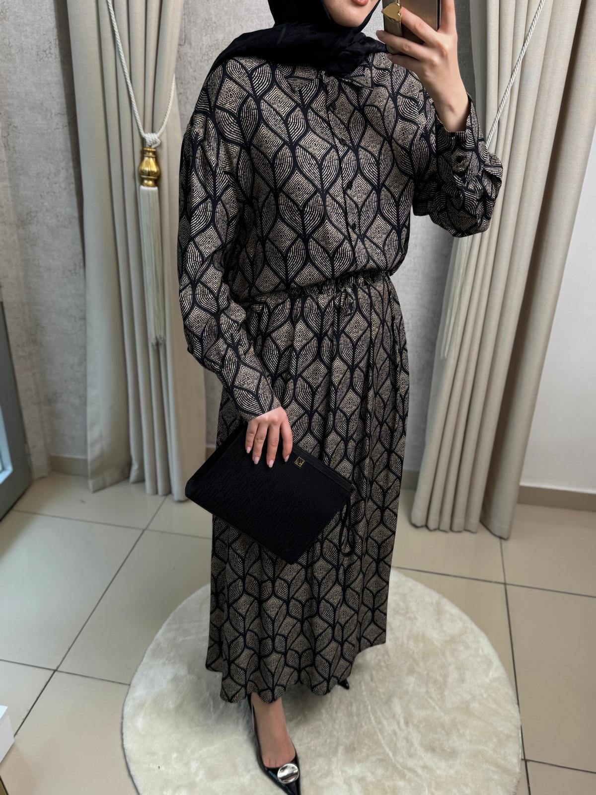 Miori Torino Etekli Rayon Viskon Etekli Takım Siyah