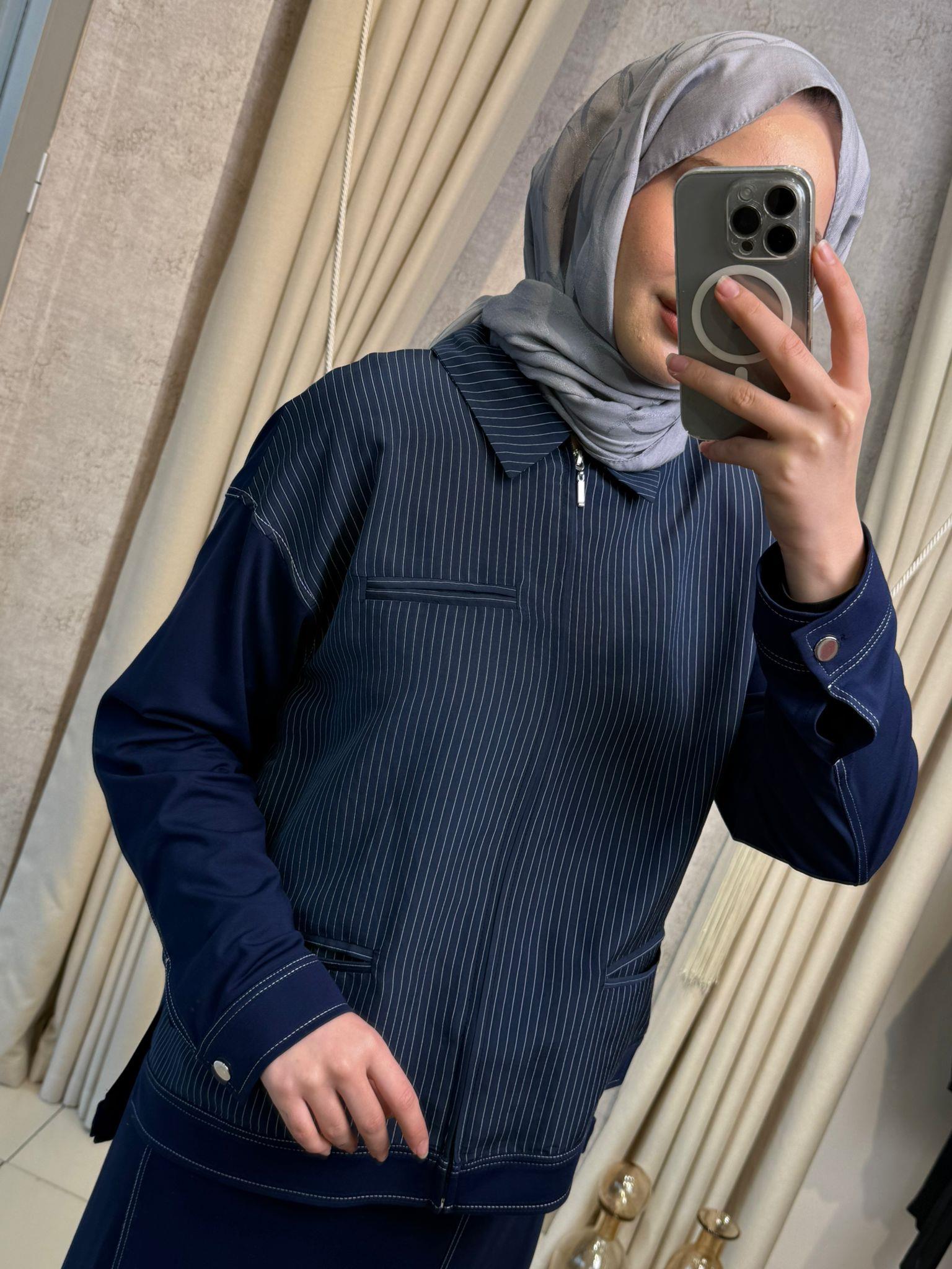 Tığ Triko 5064 Spor Dikişli Etekli Takım Lacivert