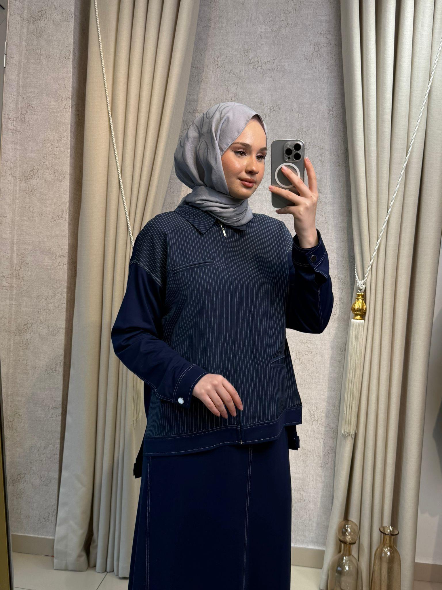 Tığ Triko 5064 Spor Dikişli Etekli Takım Lacivert