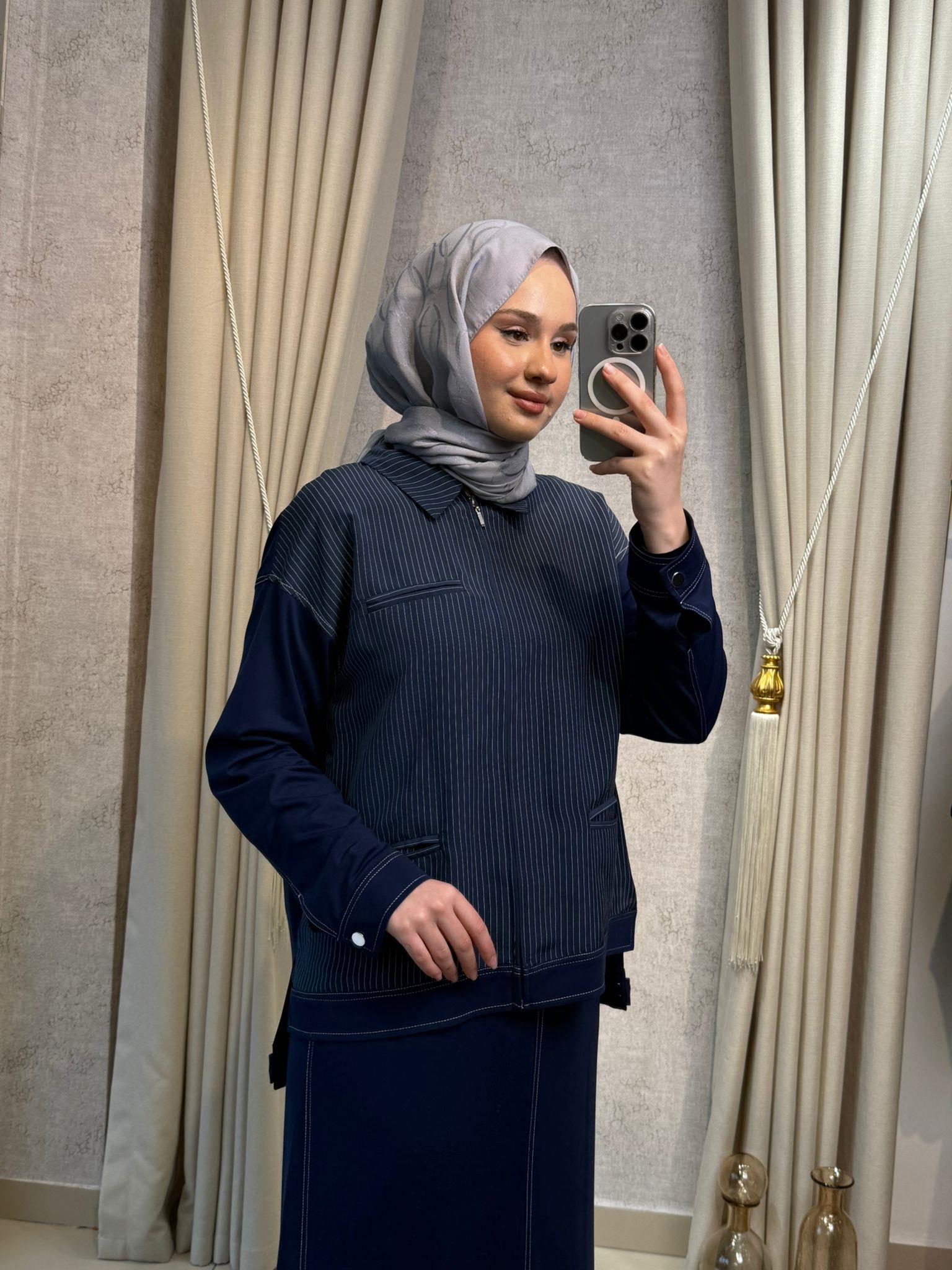 Tığ Triko 5064 Spor Dikişli Etekli Takım Lacivert