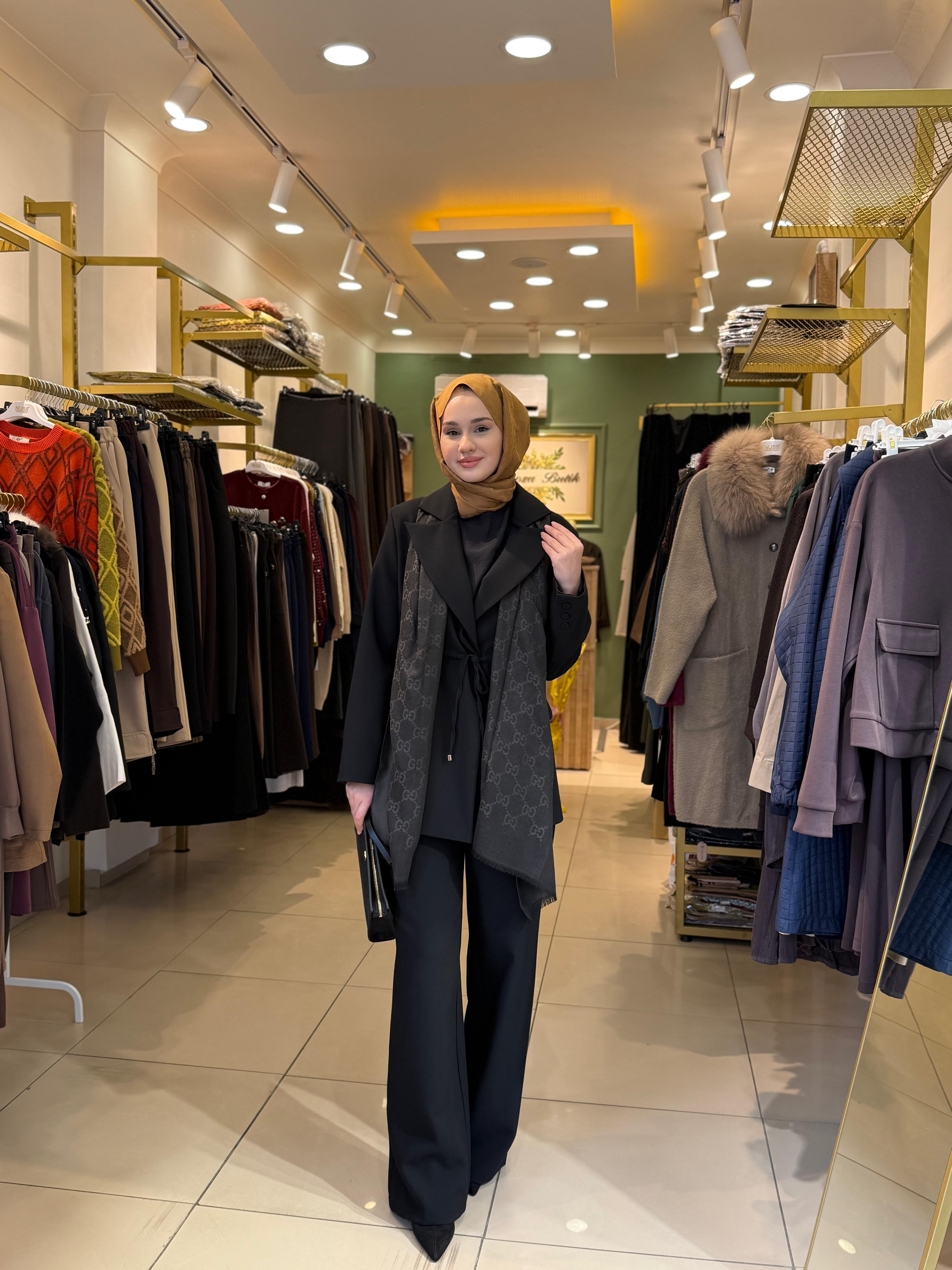 Miori Leove Ceket Pantolon Takım Siyah