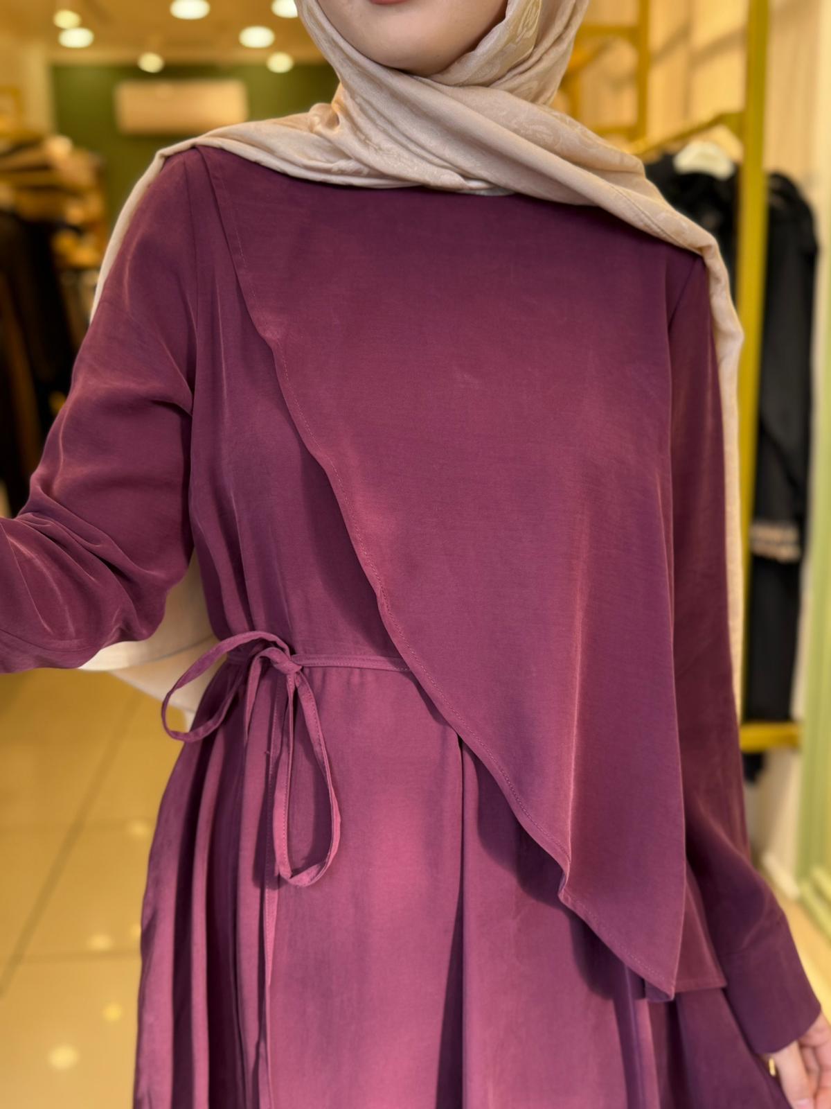 Miori Jave Modal Taşlanmış Elbise Bordo