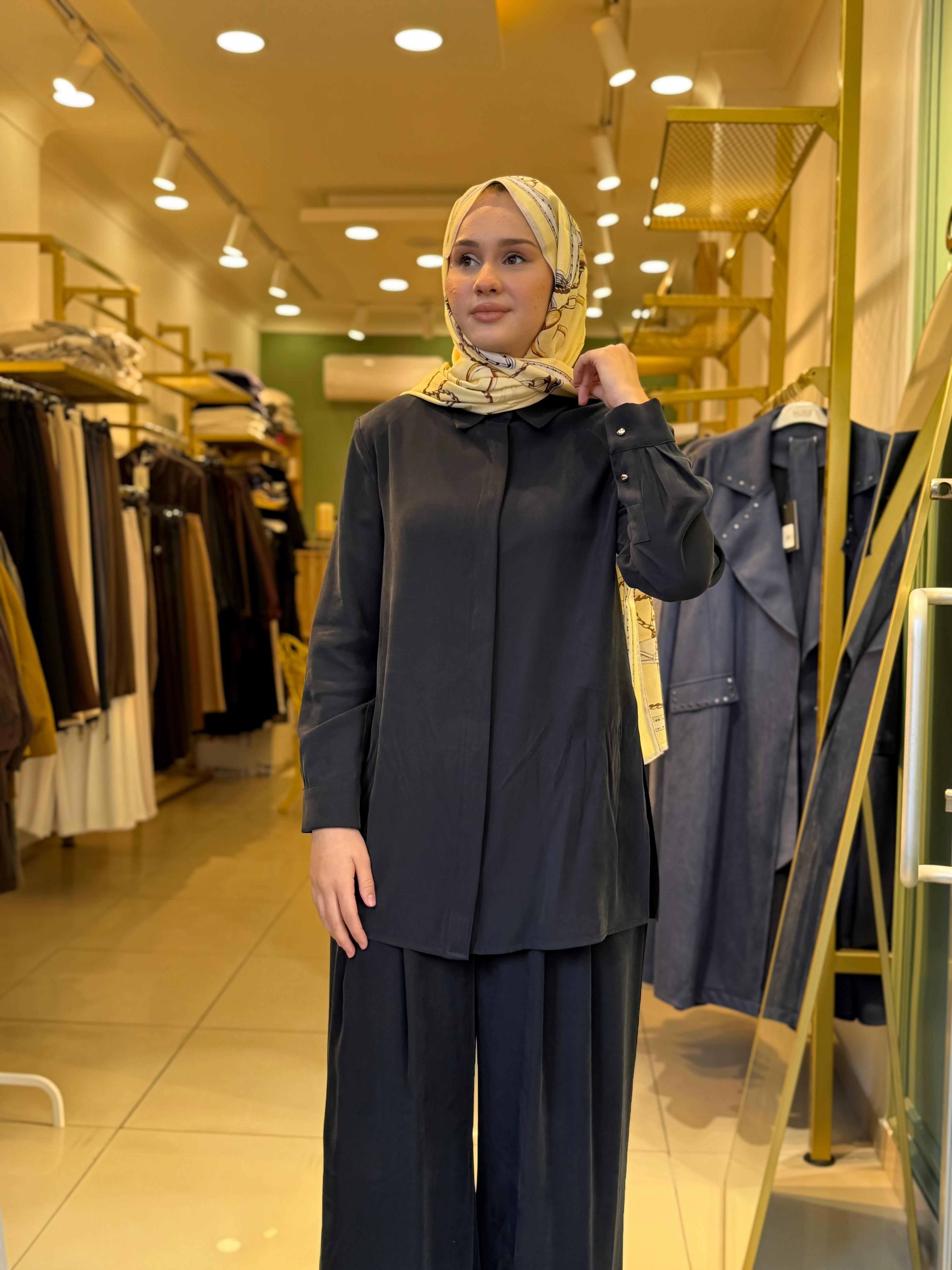 Miori  Taşlanmış Modal Pantolonlu Takım 0500004 Siyah