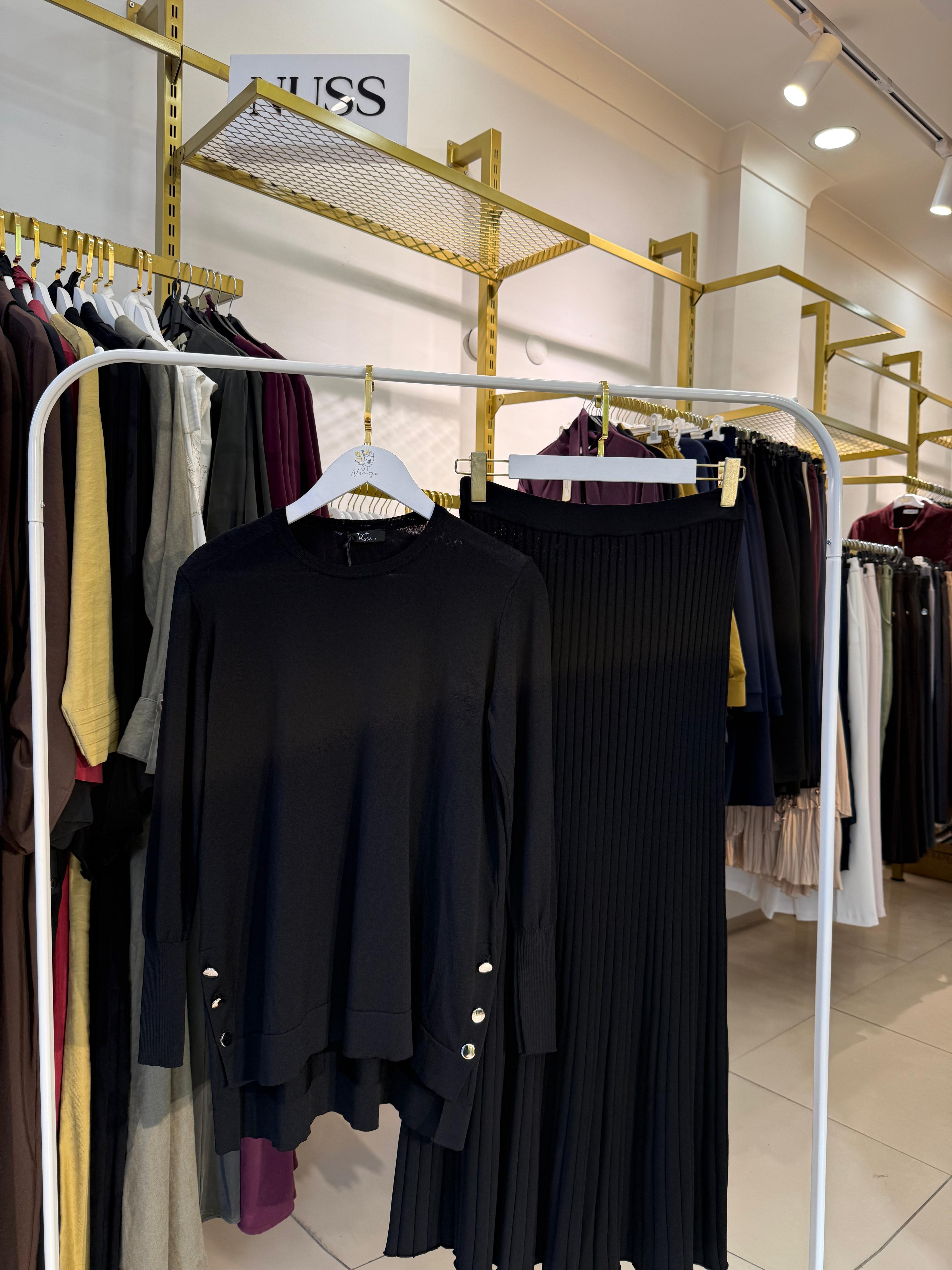 Missa Triko Rayon Asmin Etekli Takım Siyah