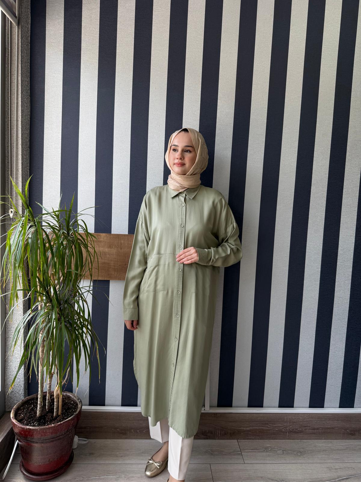 My Magazin Uzun Tunik 4383 Yeşil