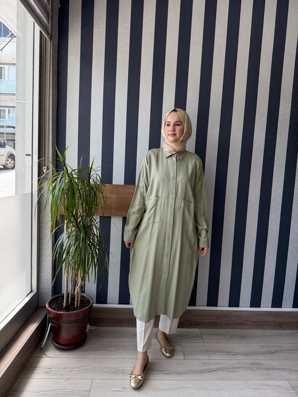 My Magazin Uzun Tunik 4383 Yeşil