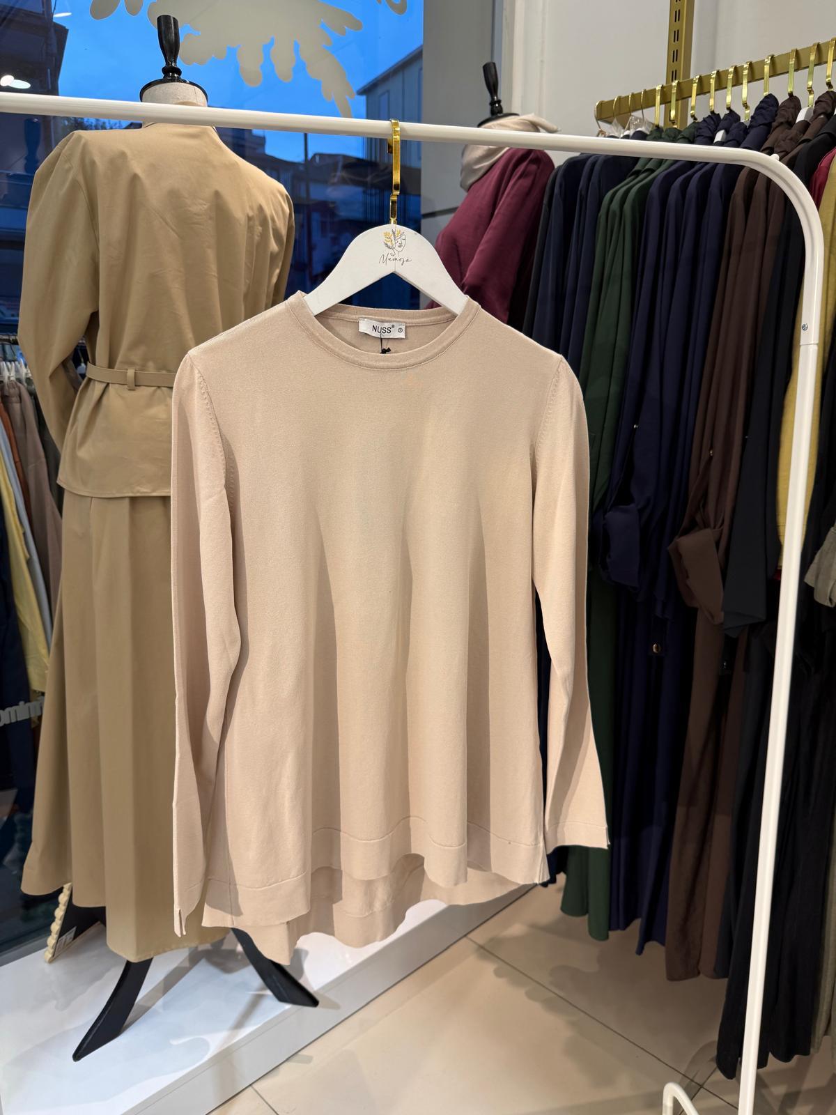 Nuss 902 Merserize Evaze Tunik bej