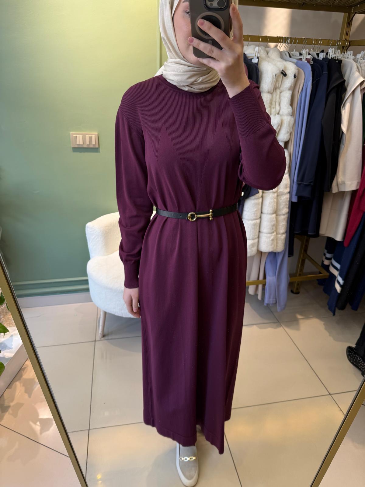 Nuss Merserize Elbise 1420 Bordo