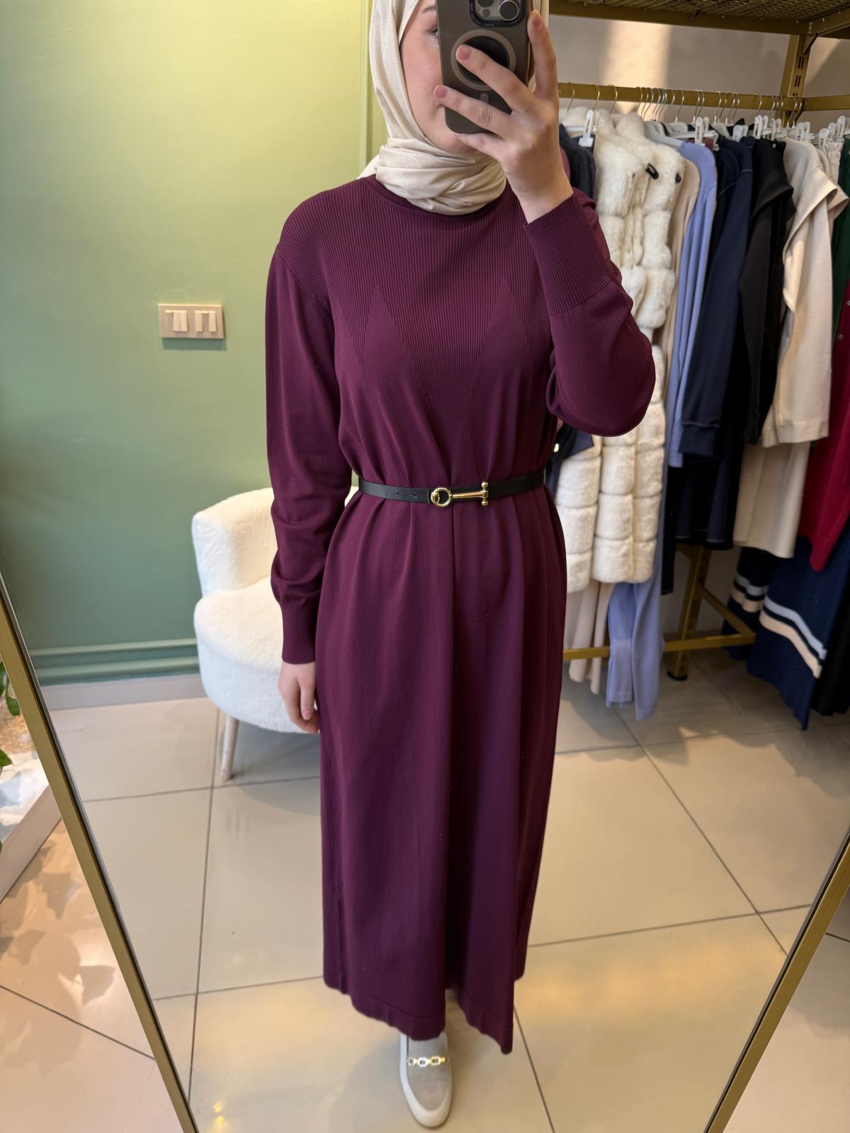 Nuss Merserize Elbise 1420 Bordo