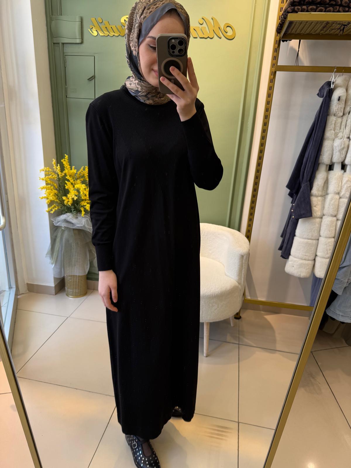 Nuss Merserize Elbise 1420 Siyah