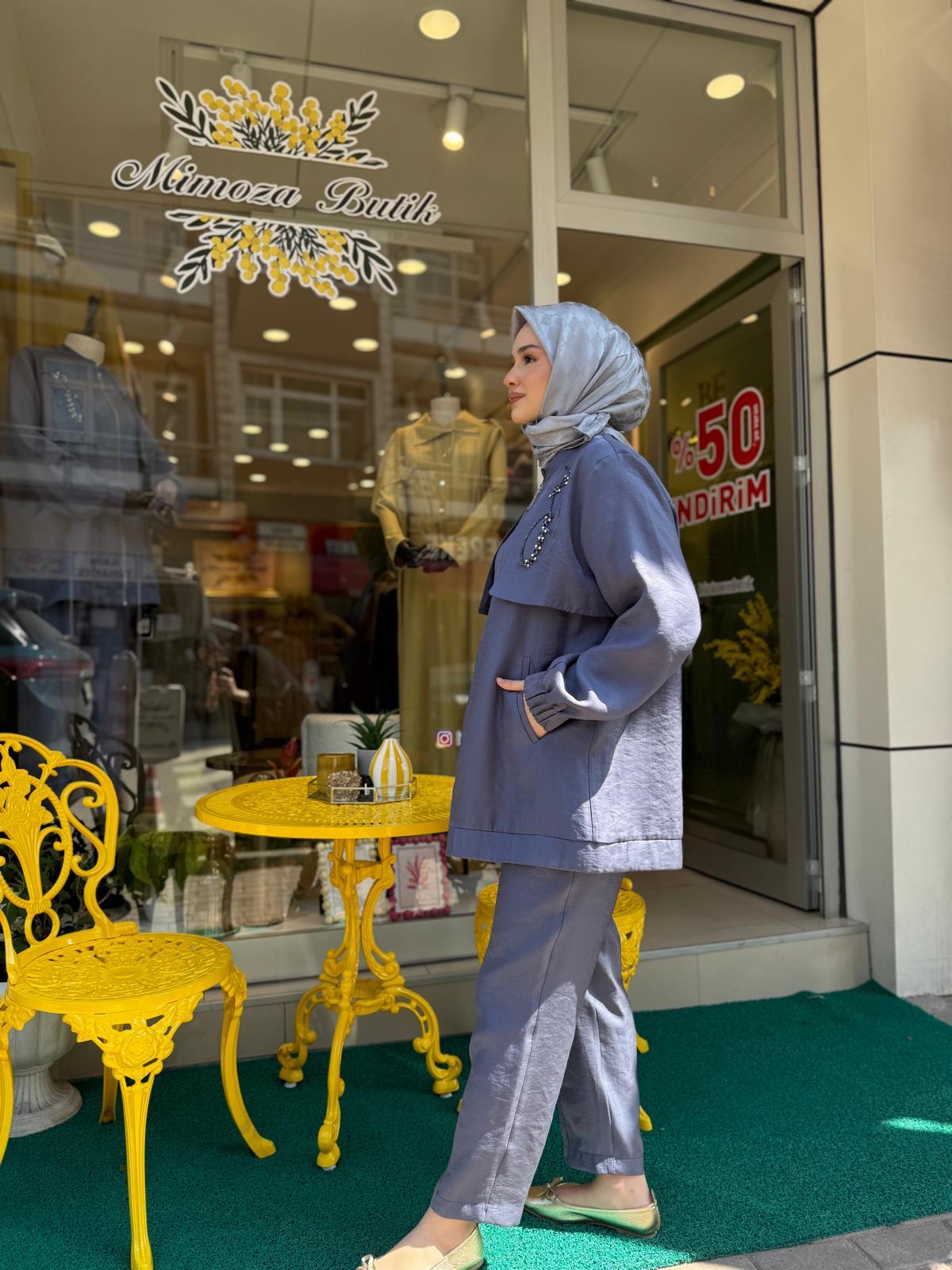 Nuss Pantolonlu Takım 1049 İndigo