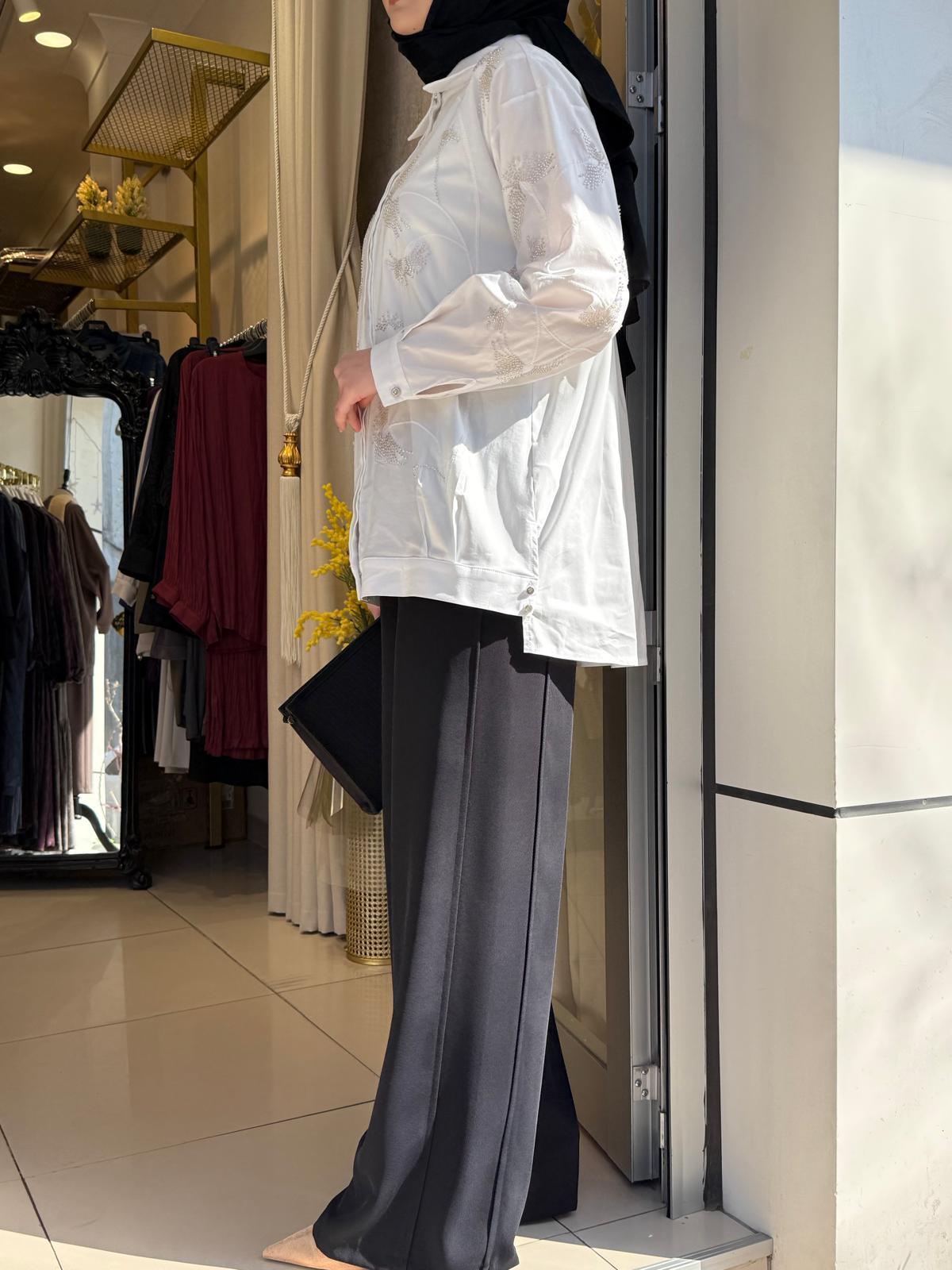 Sentez 5650 Loir Yan Parçalı Pantolon Siyah