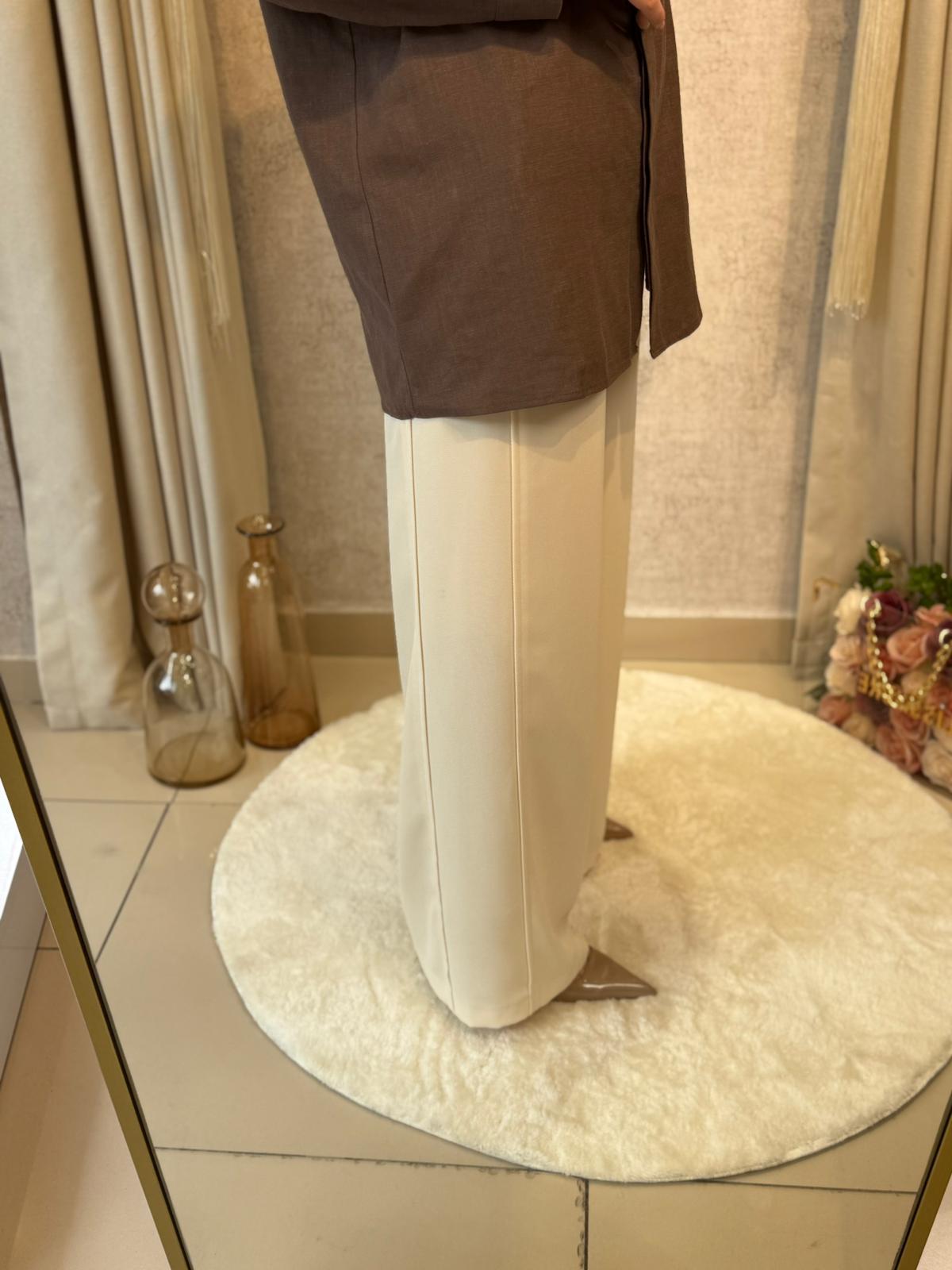 Sentez 5650 Loir Yan Parçalı Pantolon Taş