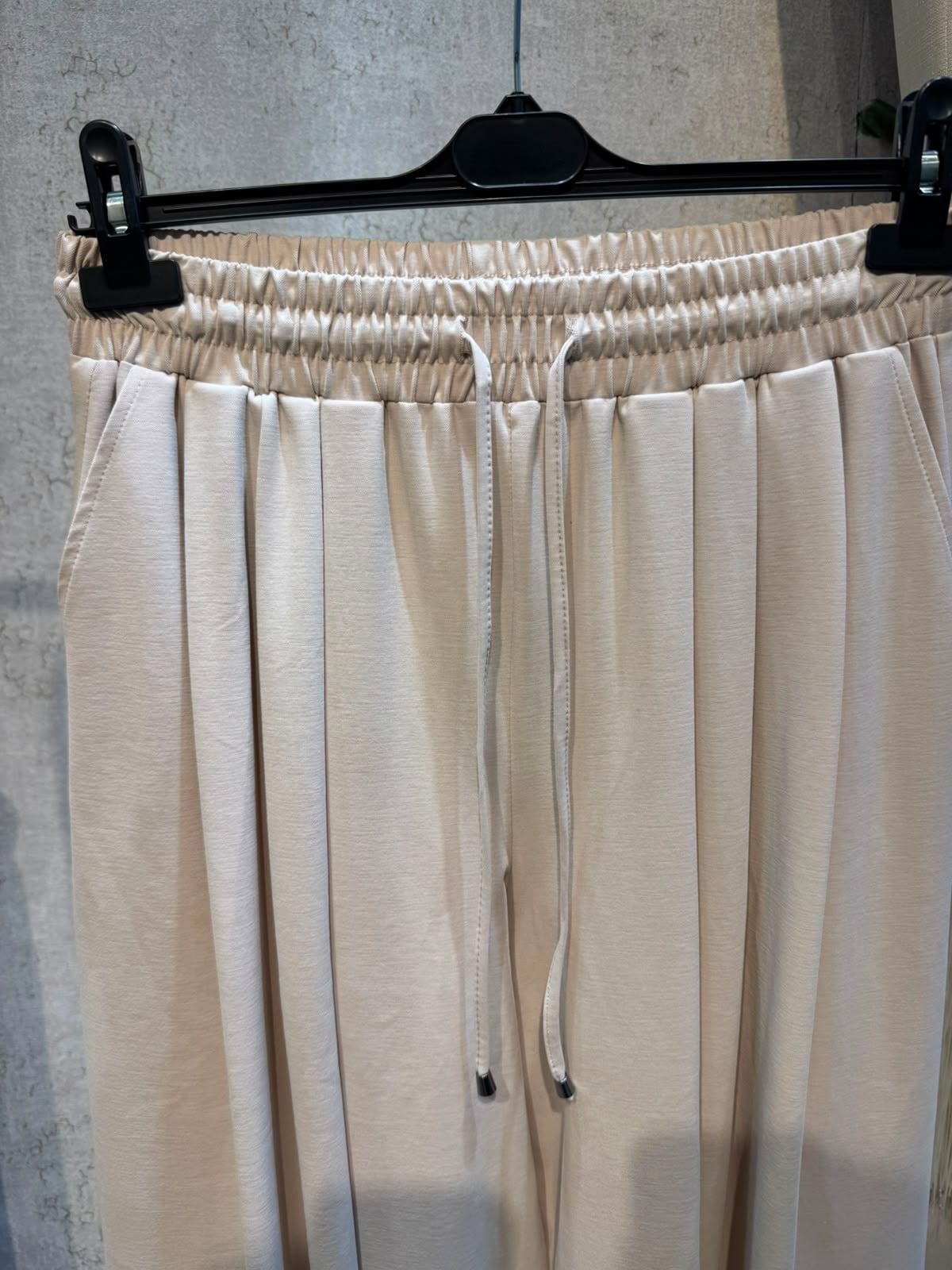 Sentez 5664 Pileli Geniş Paça Pantolon Taş