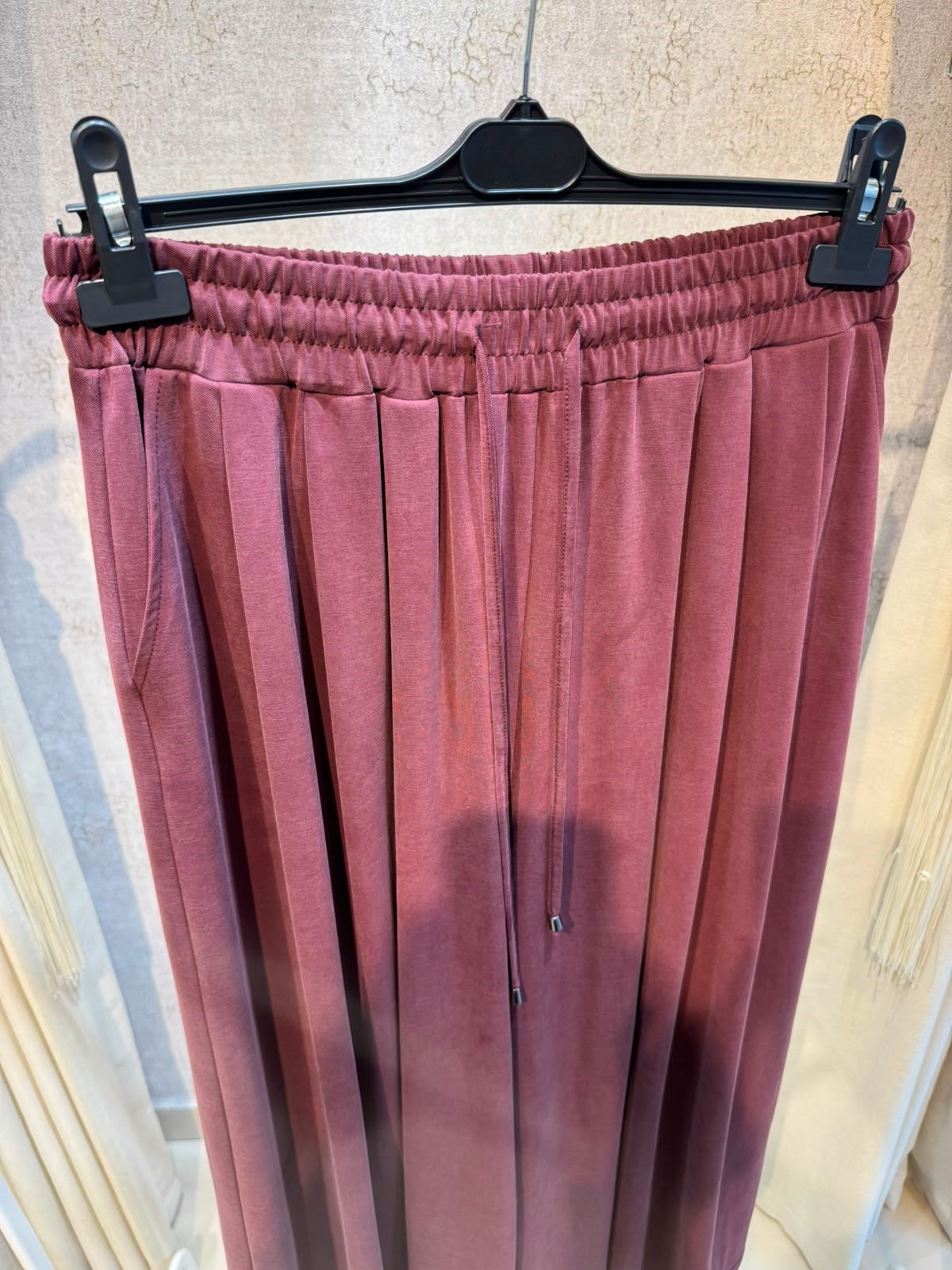 Sentez 5664 Pileli Geniş Paça Pantolon Bordo
