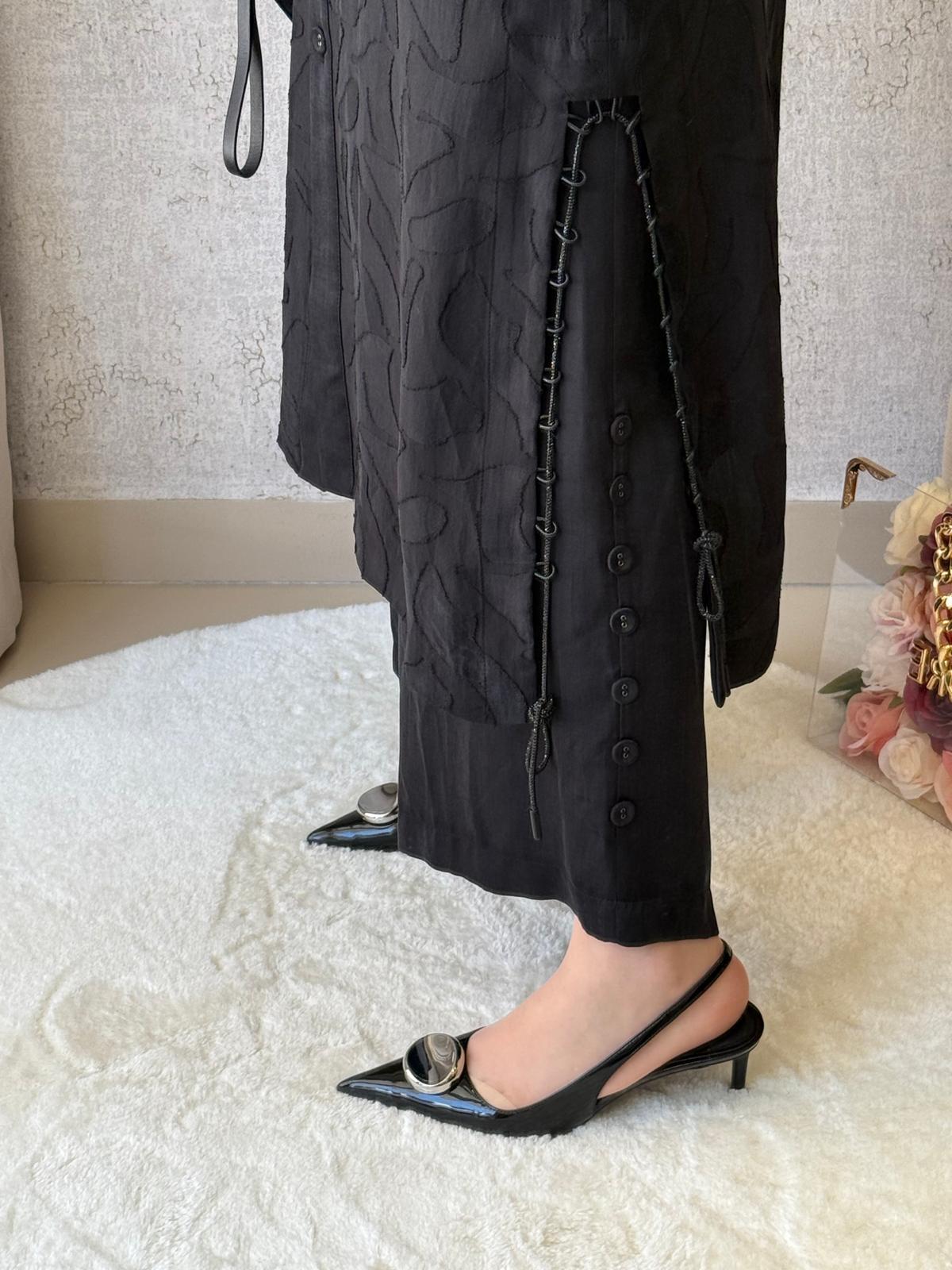 Behrem Büyük Beden Tesettür Pantolonlu Takım 35147 Siyah
