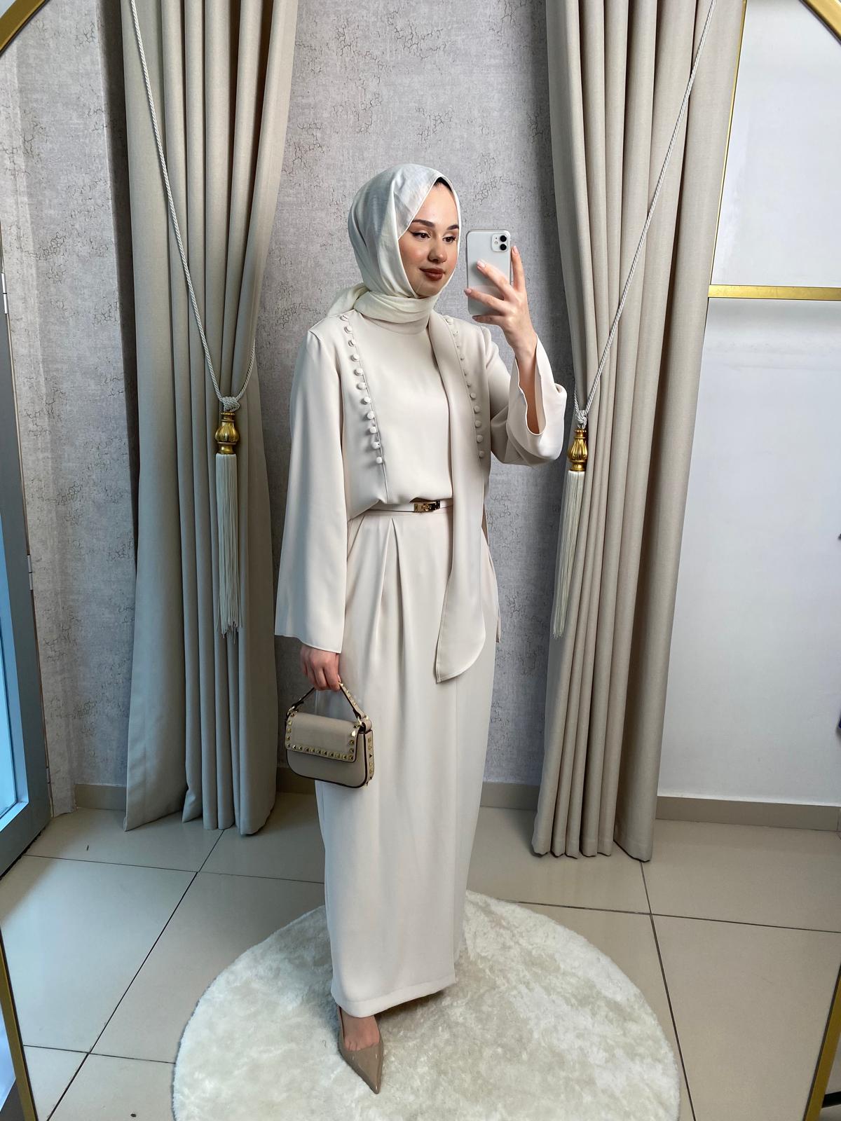 Miori Misse Brit Düğmeli  Pantolonlu Takım Taş