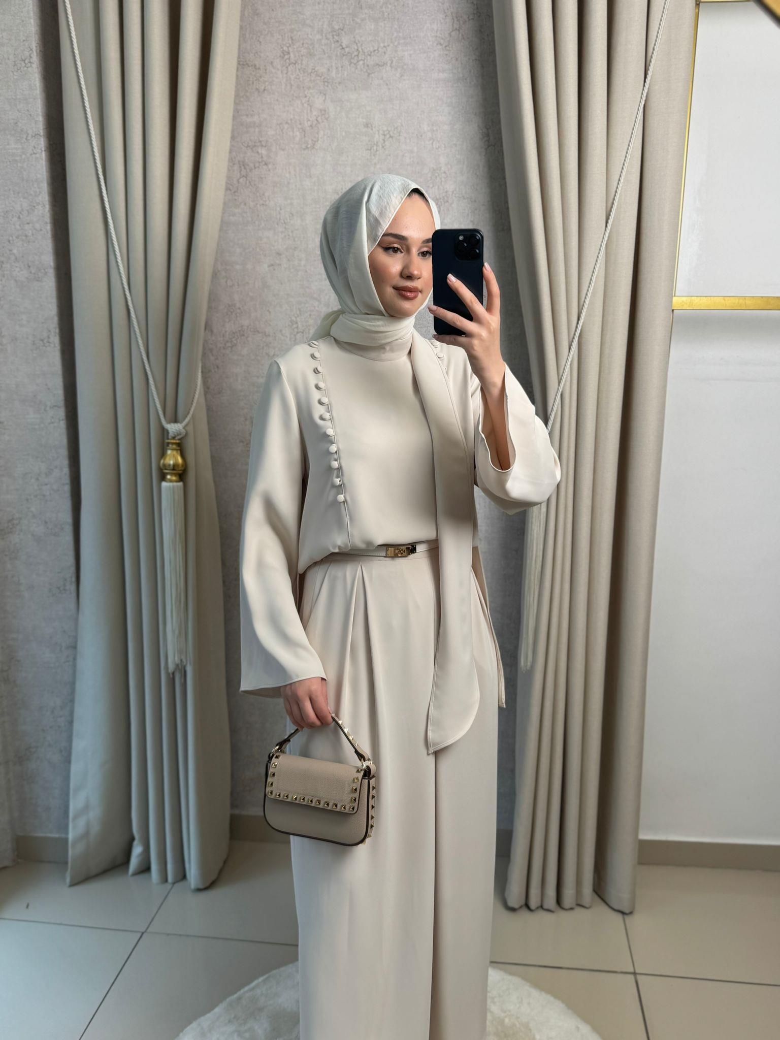 Miori Misse Brit Düğmeli  Pantolonlu Takım Taş