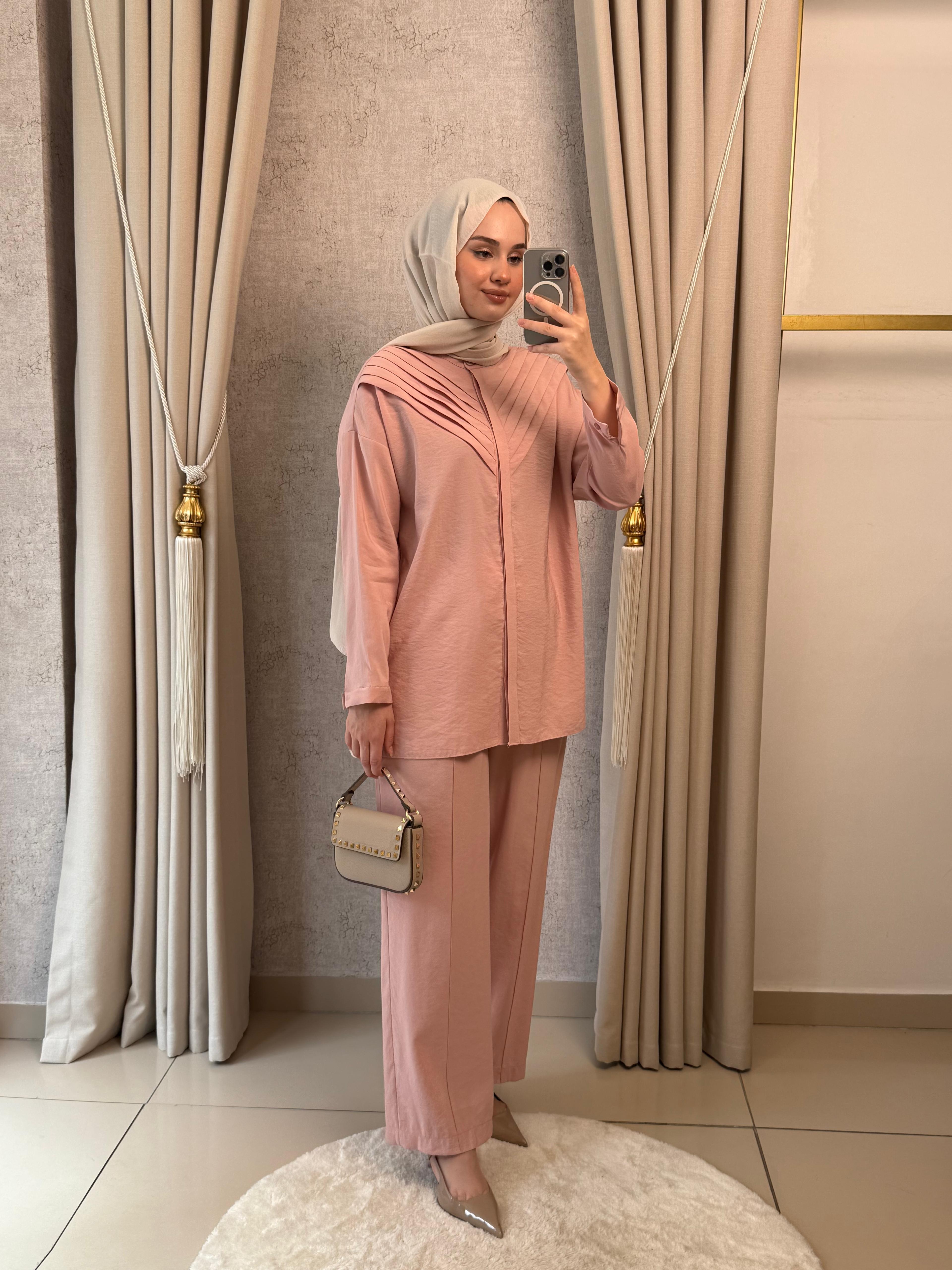 Nuss 1071 Pantolonlu Takım Pudra