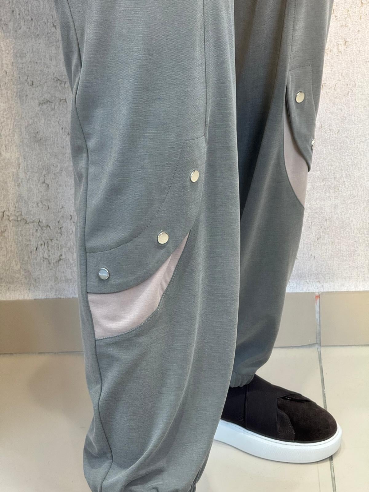 Tığ Triko 5126 Çıtçıtlı Tunik Pantolon Takım Yeşil