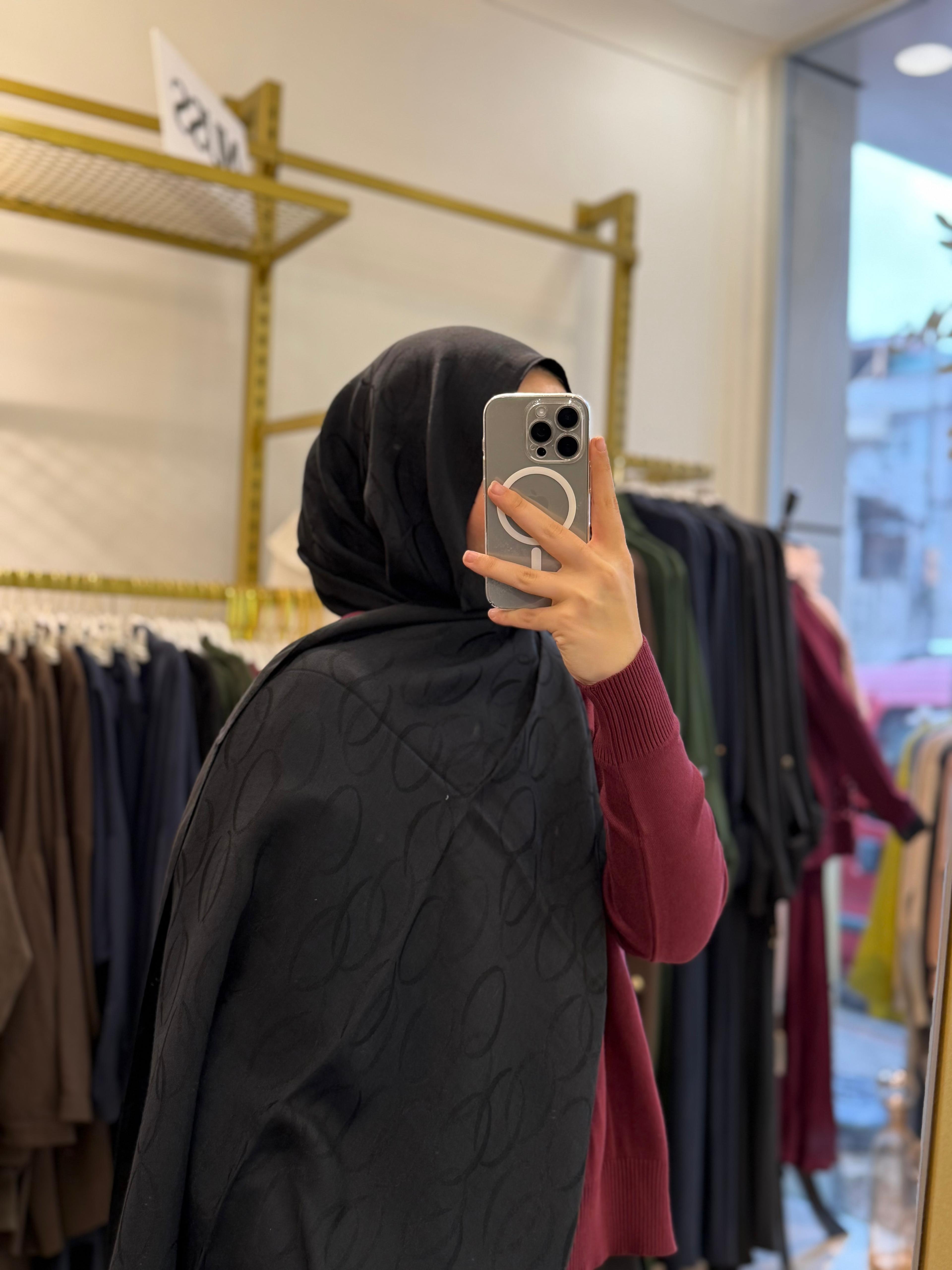 Wennora Paris Collection Halka Desen Şal Siyah