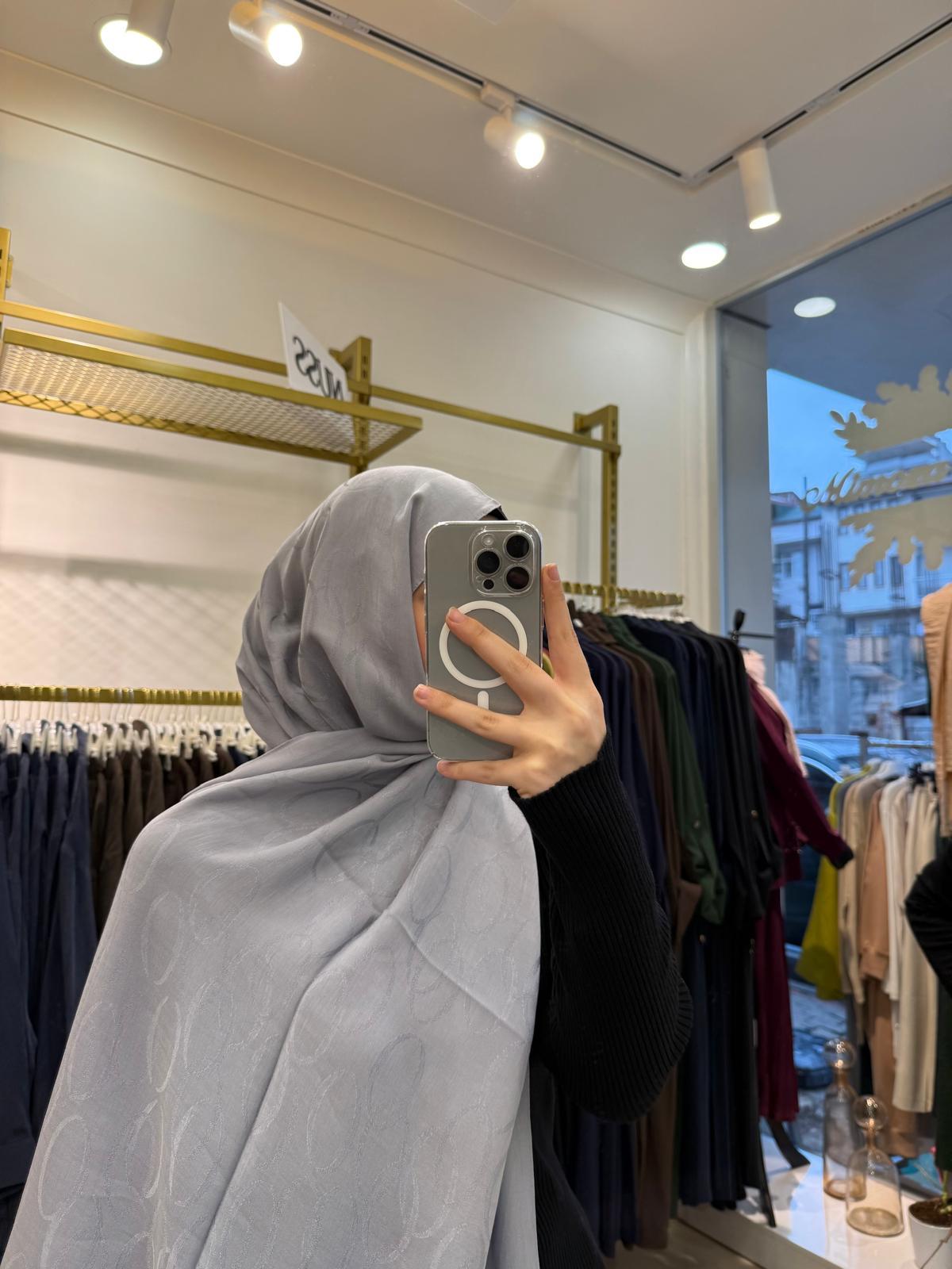 Wennora Paris Collection Halka Desen Şal Gri