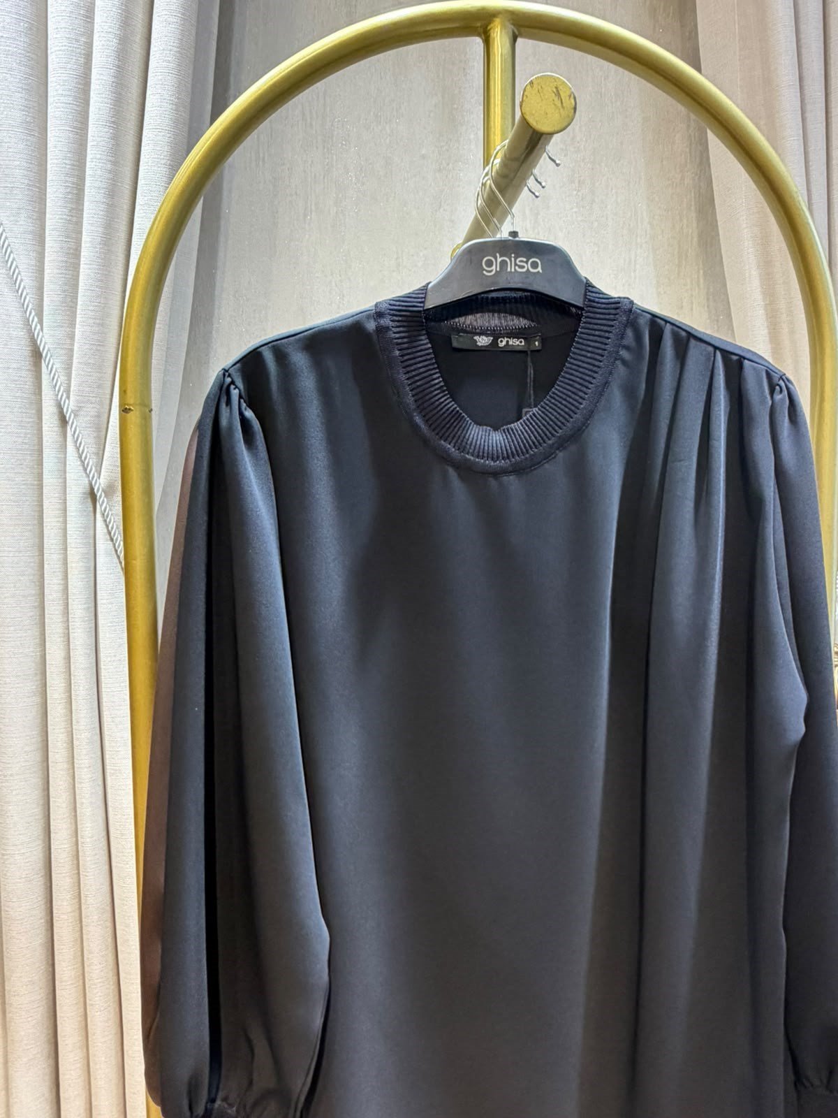 Ghisa 4477  Yaka Drapeli Tunik Lacivert