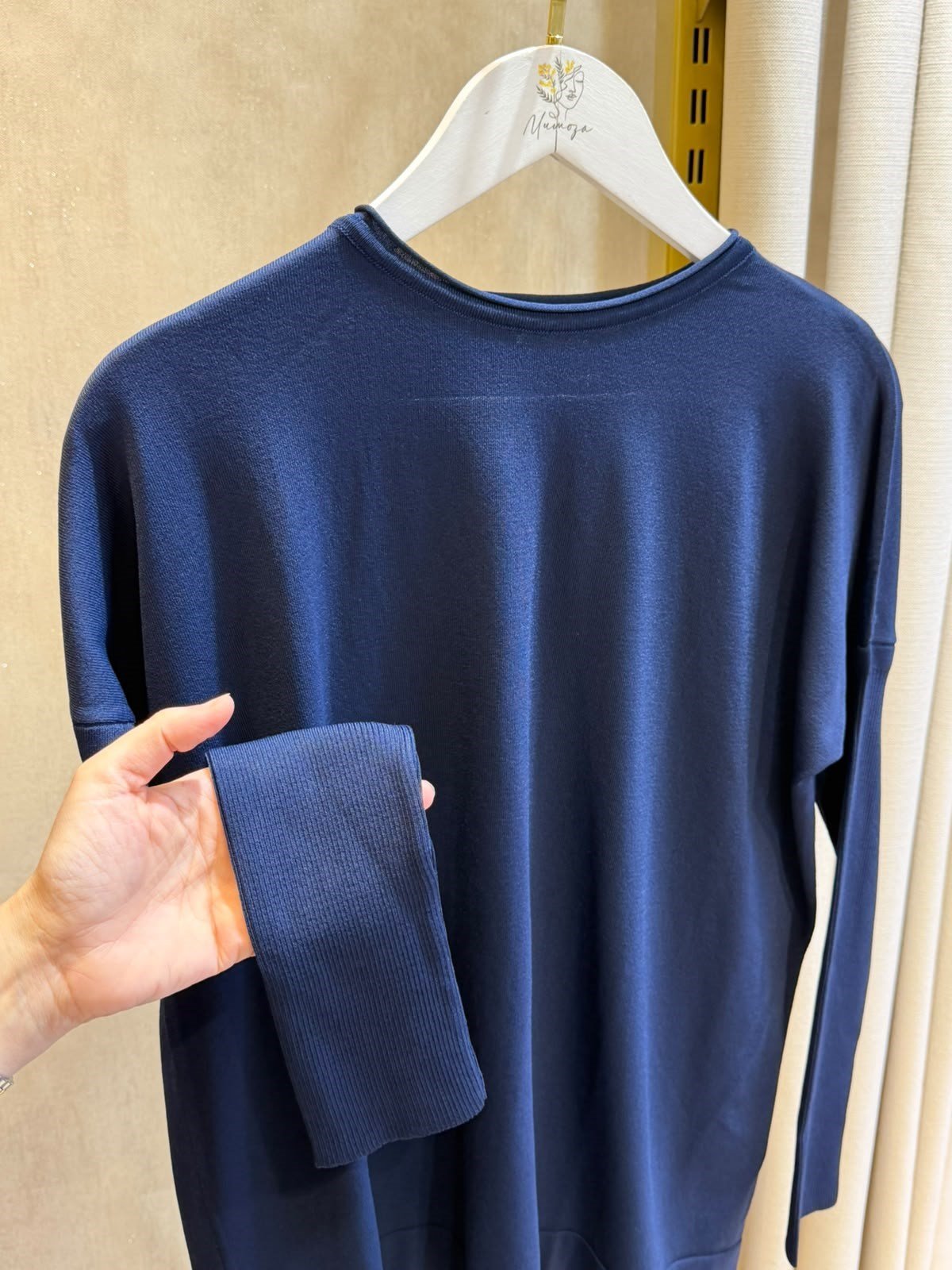 Nuss116 Lastik Kol Merserize Tunik Lacivert