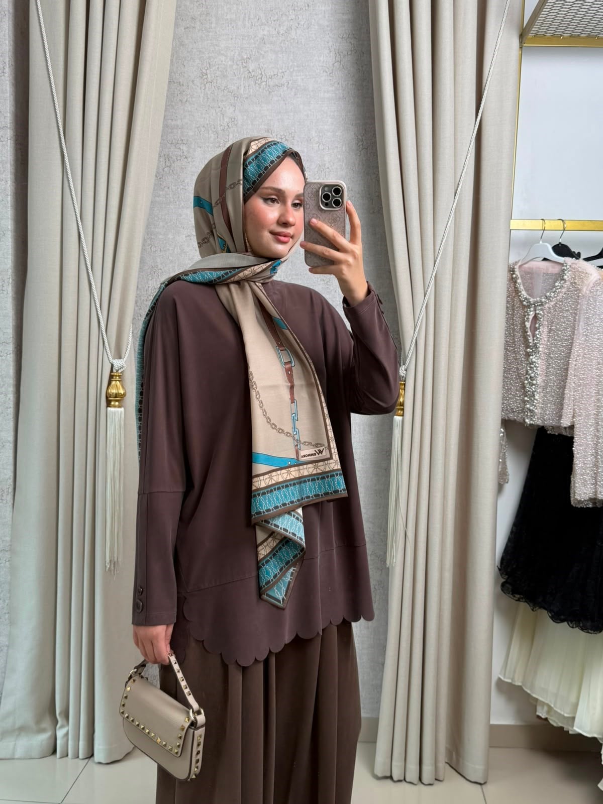 Tığ Triko 4103 Oversize Tunik Kahve