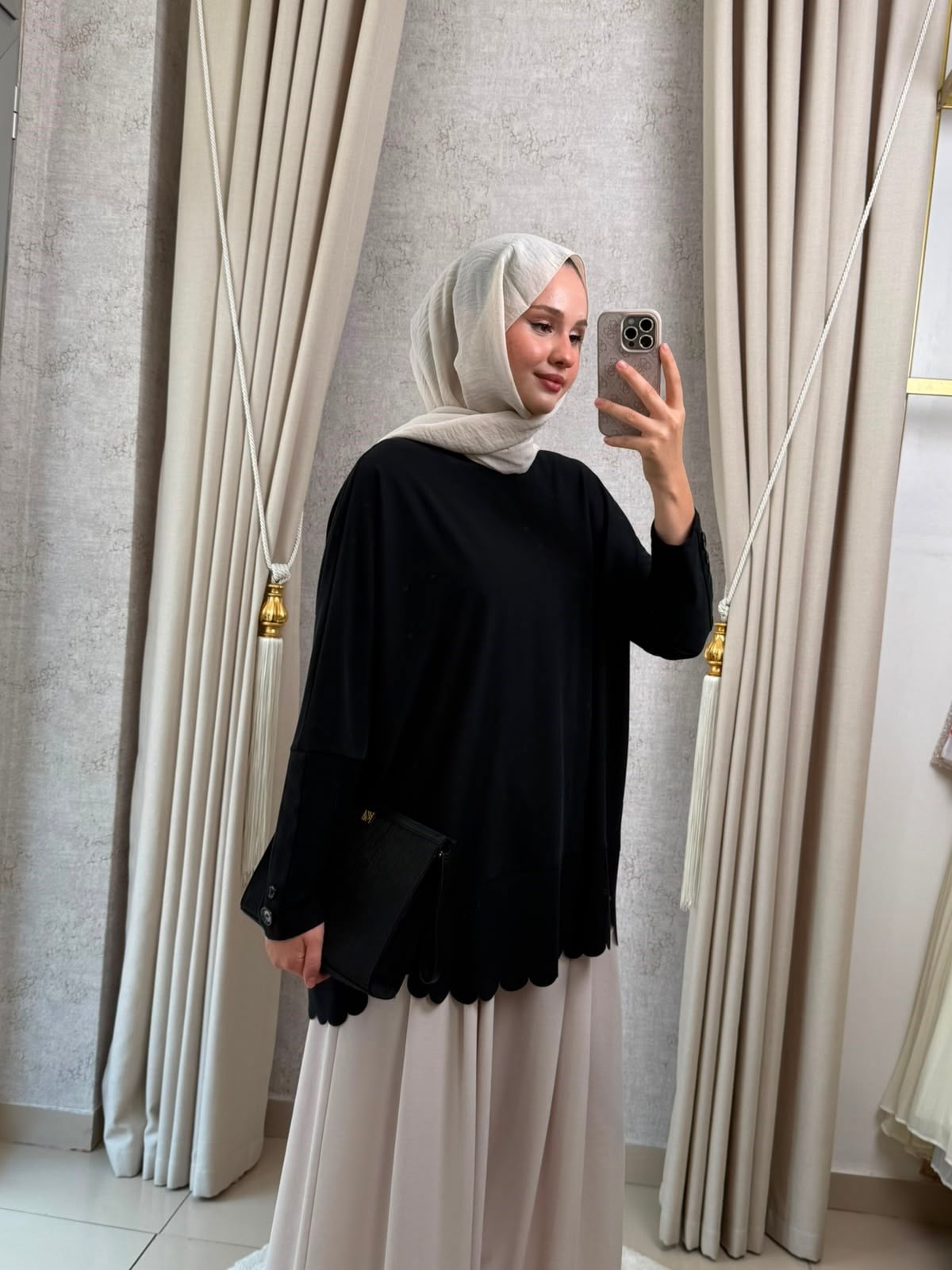 Tığ Triko 4103 Oversize Tunik Siyah