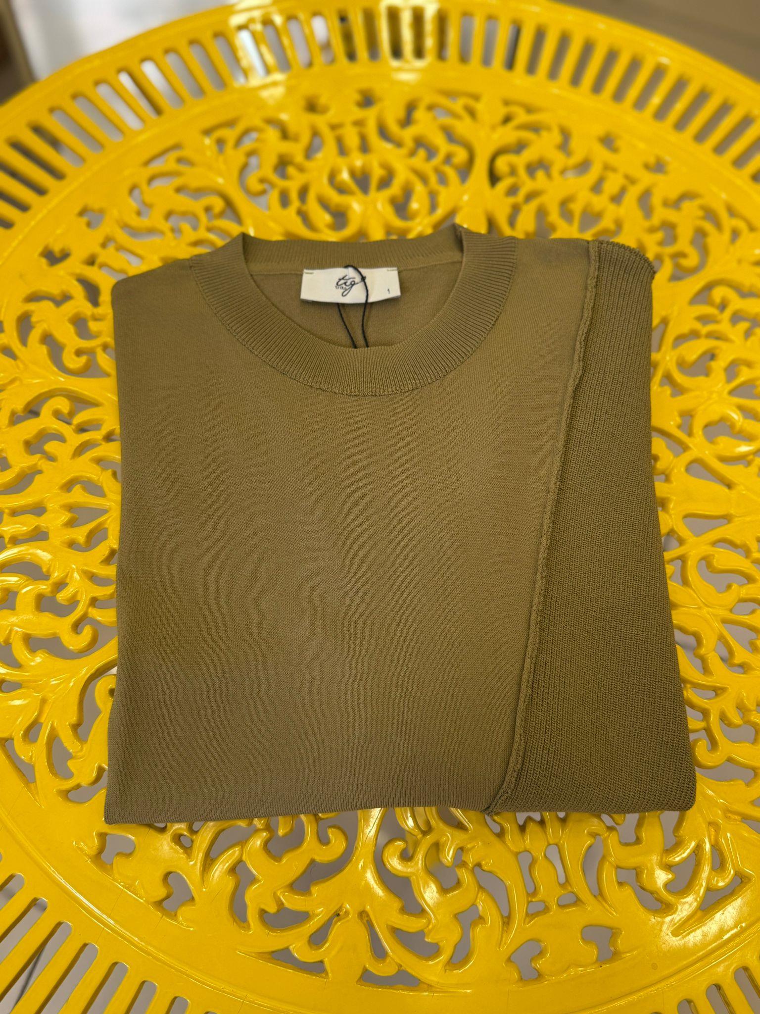 Tığ Triko Örgü Detaylı Rayon Tunik 21872 Olive