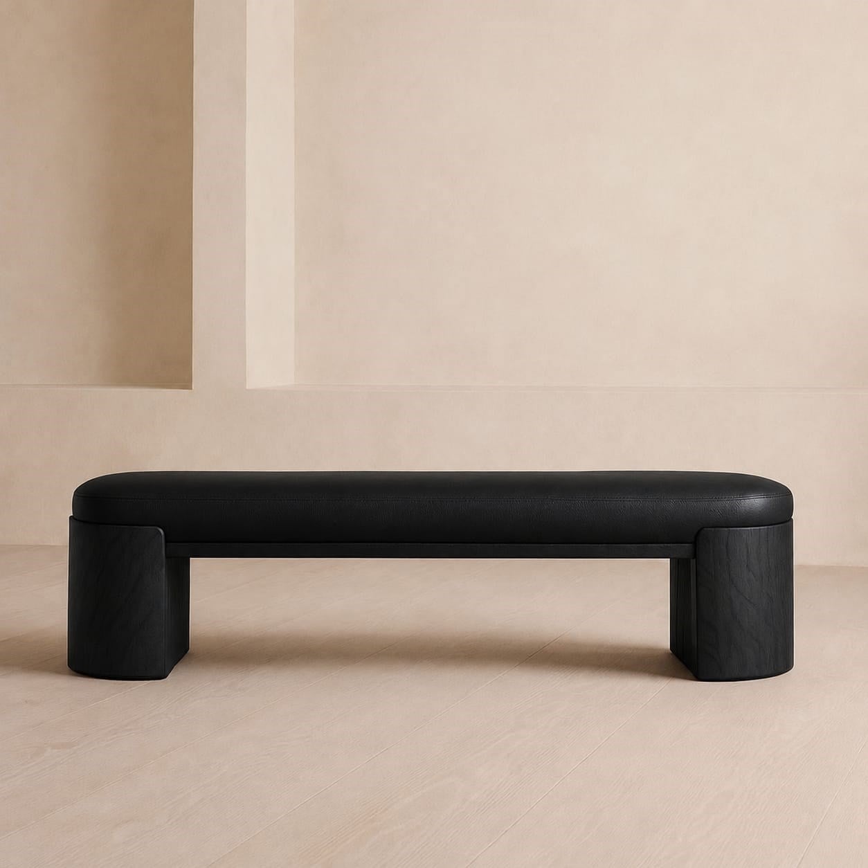 Homiof Nova Siyah Doğal Bench