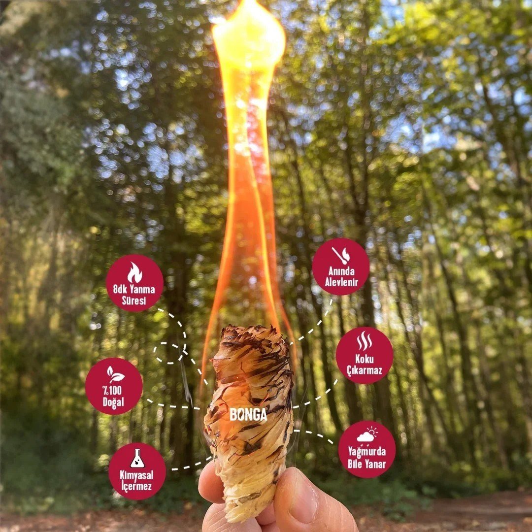 Bonga Barbekü Tutuşturucu %100 Doğal - 50 Adet (700 Gr)