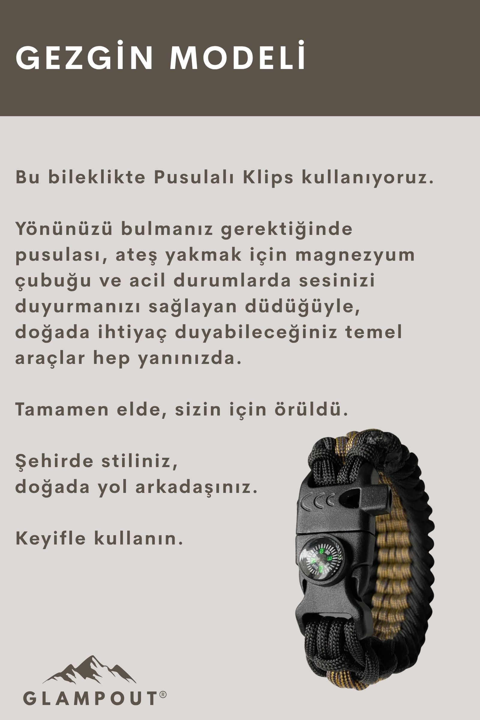 Gezgin Paracord Bileklik | Pusulalı