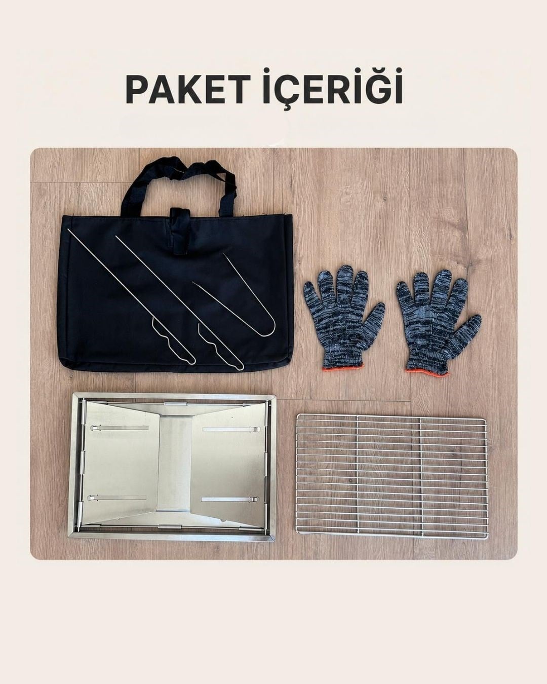 Grill Mangallı Kamp Masası