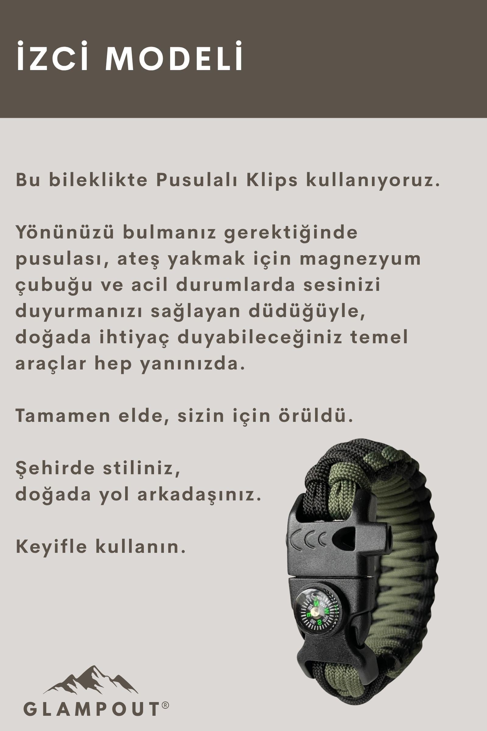 İzci Paracord Bileklik | Pusulalı