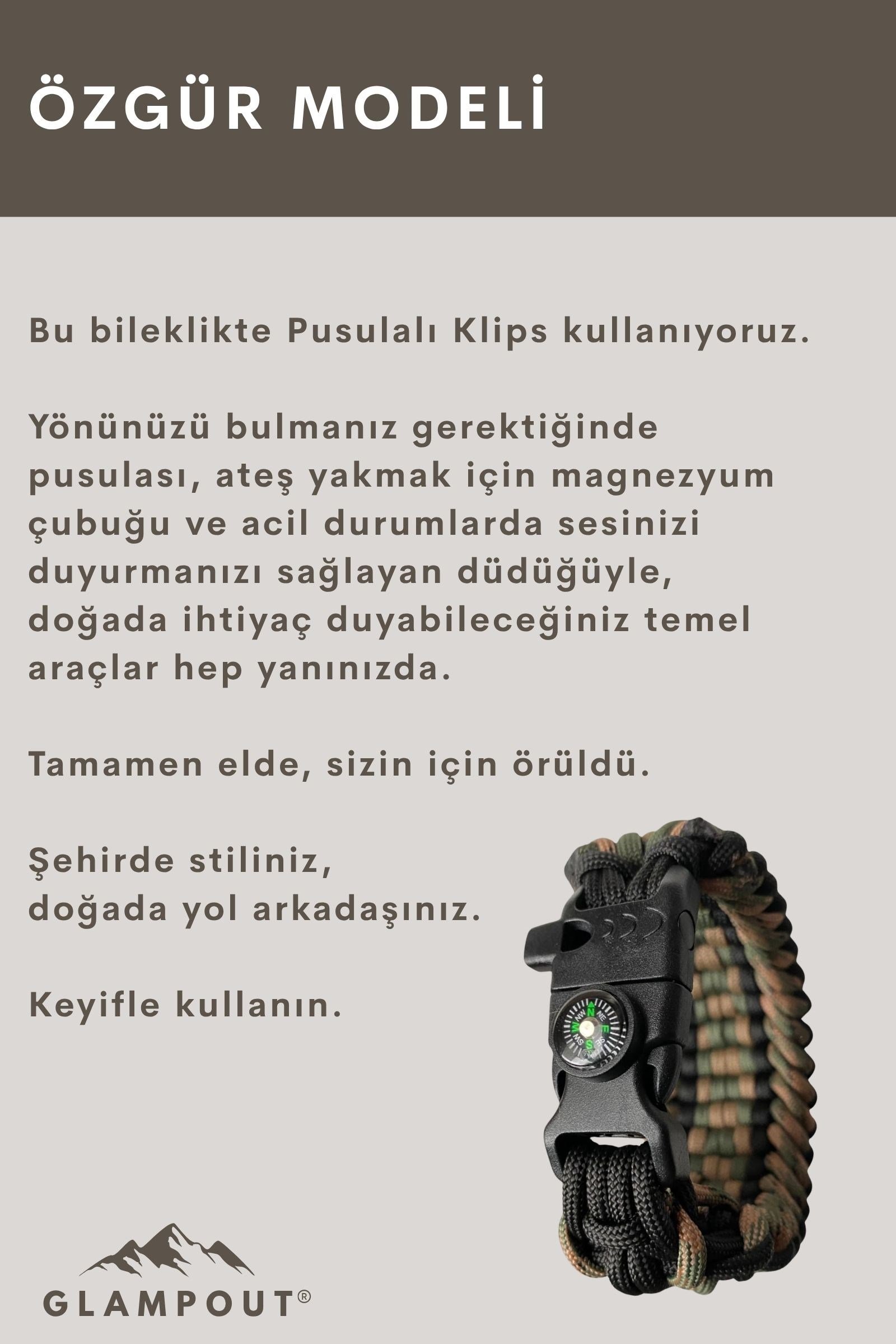 Özgür Paracord Bileklik | Pusulalı