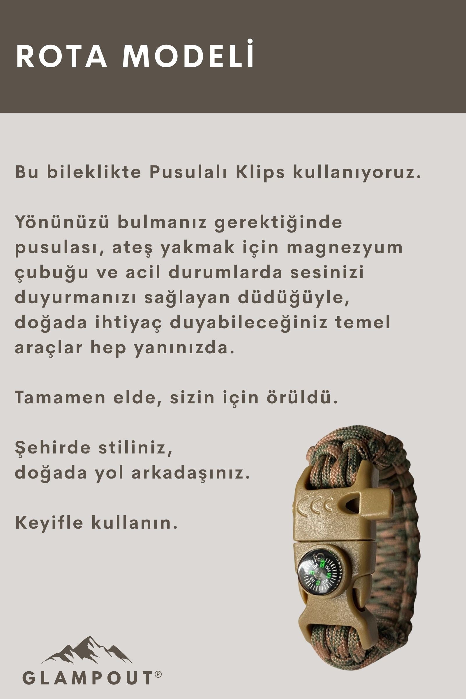 Rota Paracord Bileklik | Pusulalı