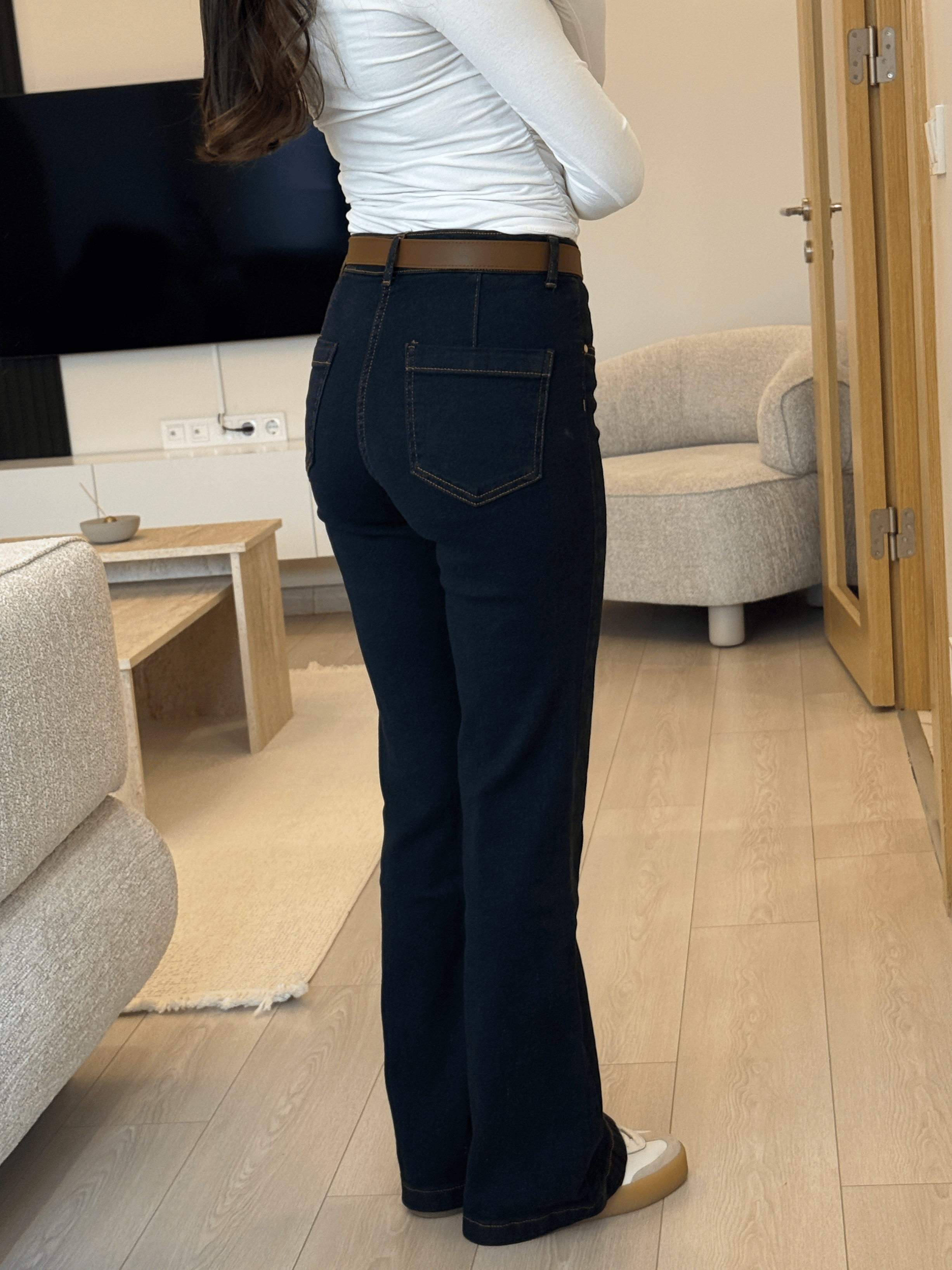 KEMERLİ LACİVERT PANTOLON