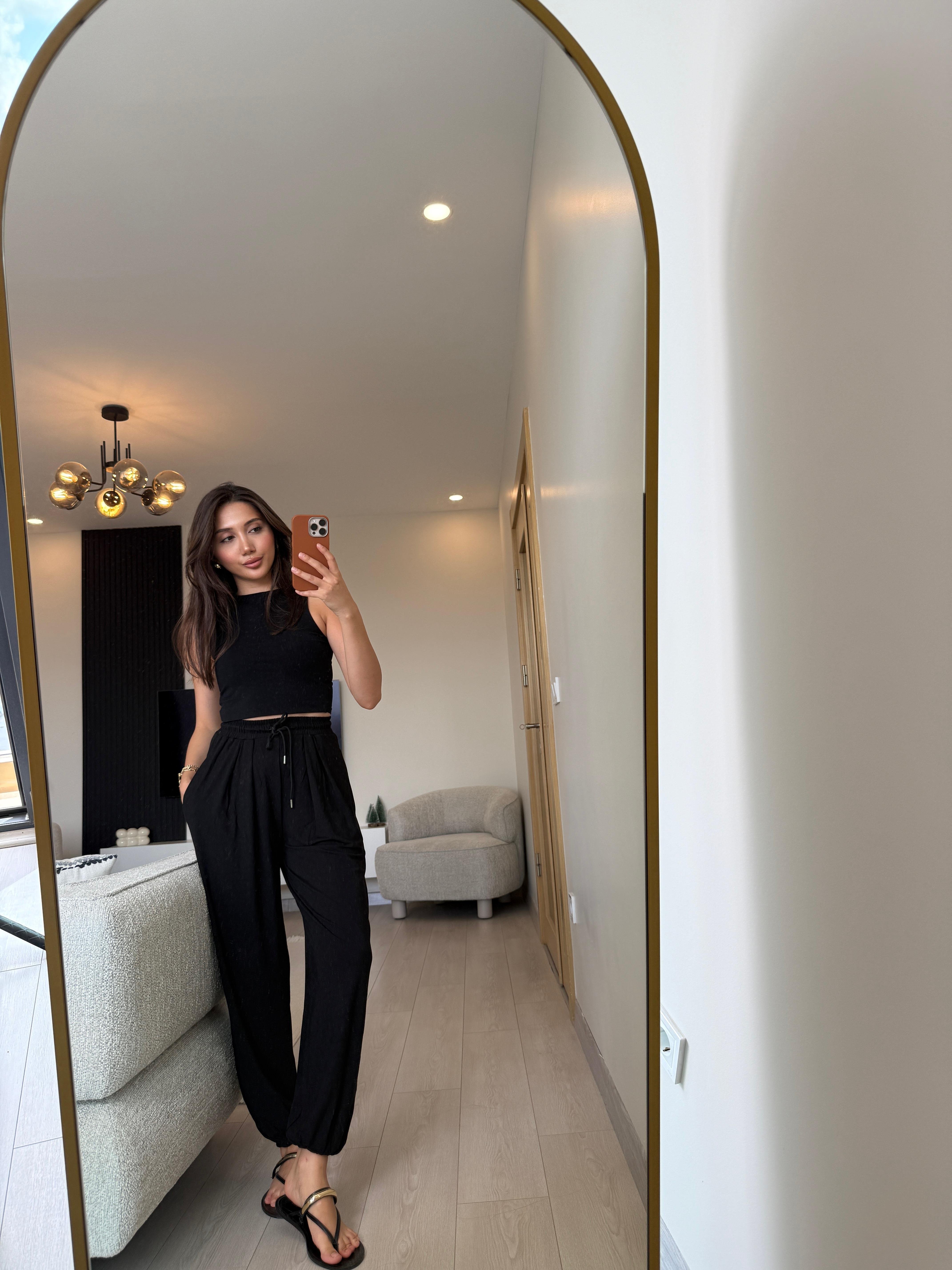 MODAL KUMAŞ SİYAH EŞOFMAN ALTI