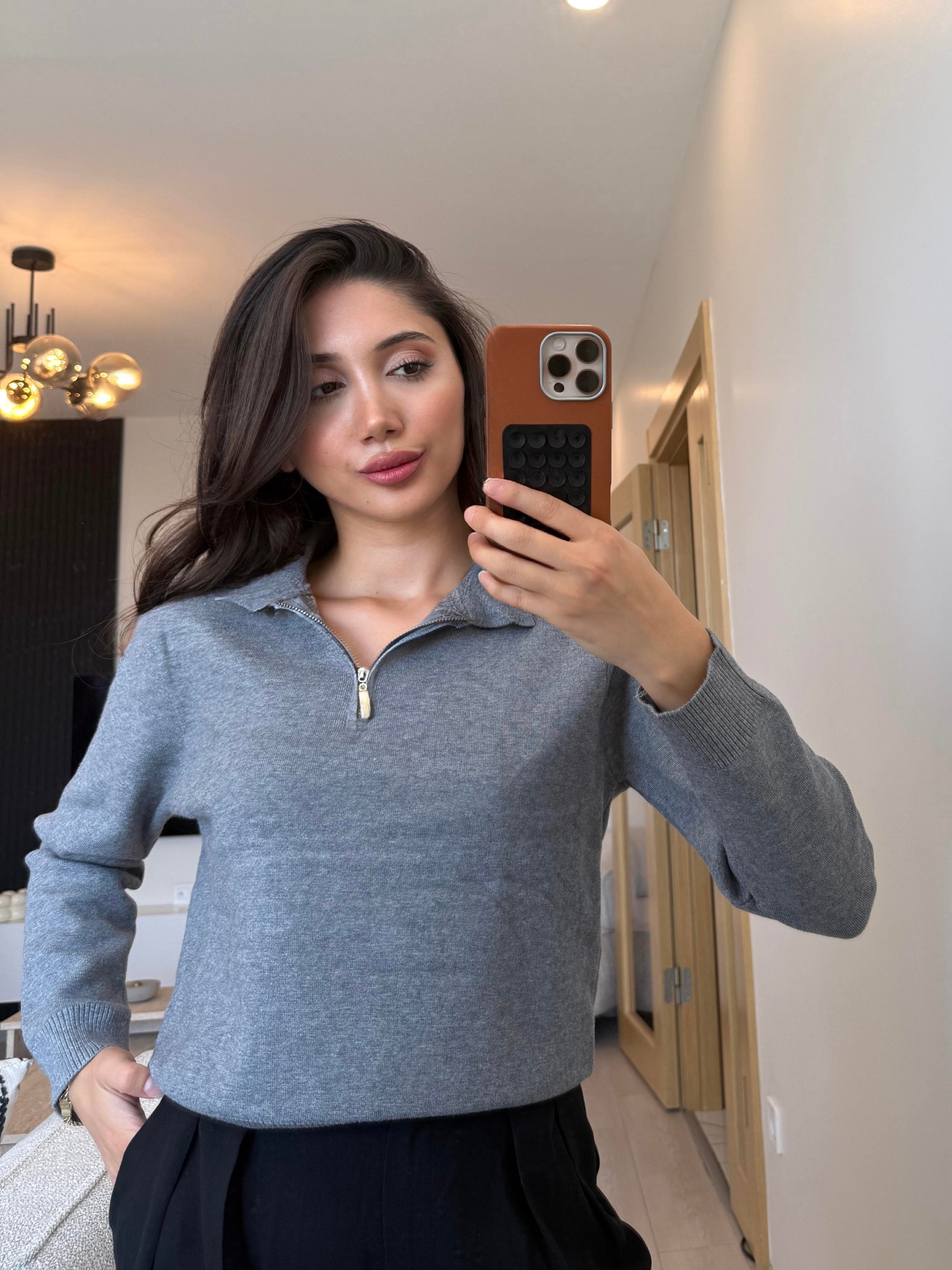 POLO YAKA FERMUARLI TRİKO