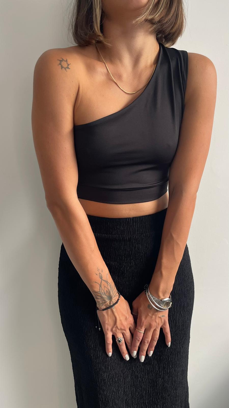 Tek Omuz Crop Top