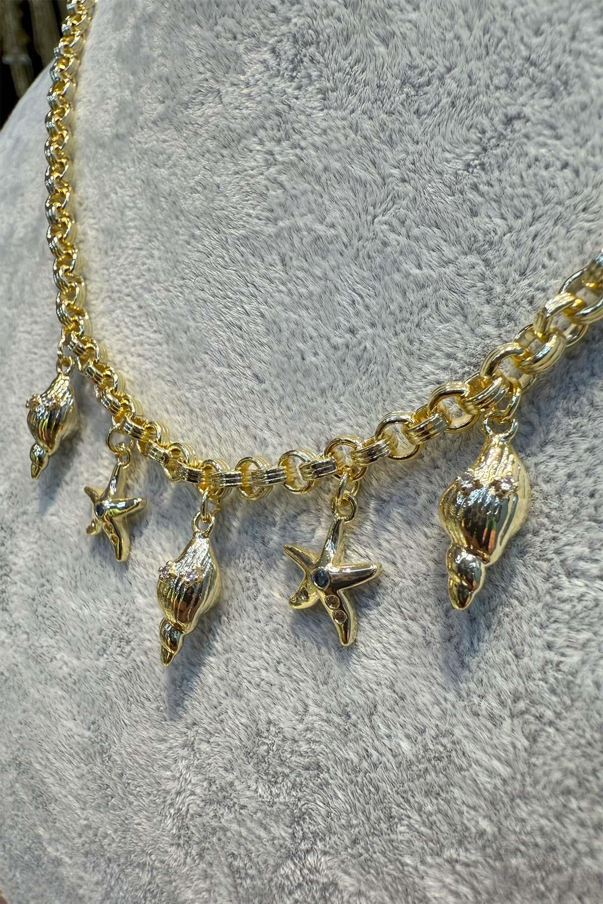 14 K Yeşil Altın Renk Vip Kolye